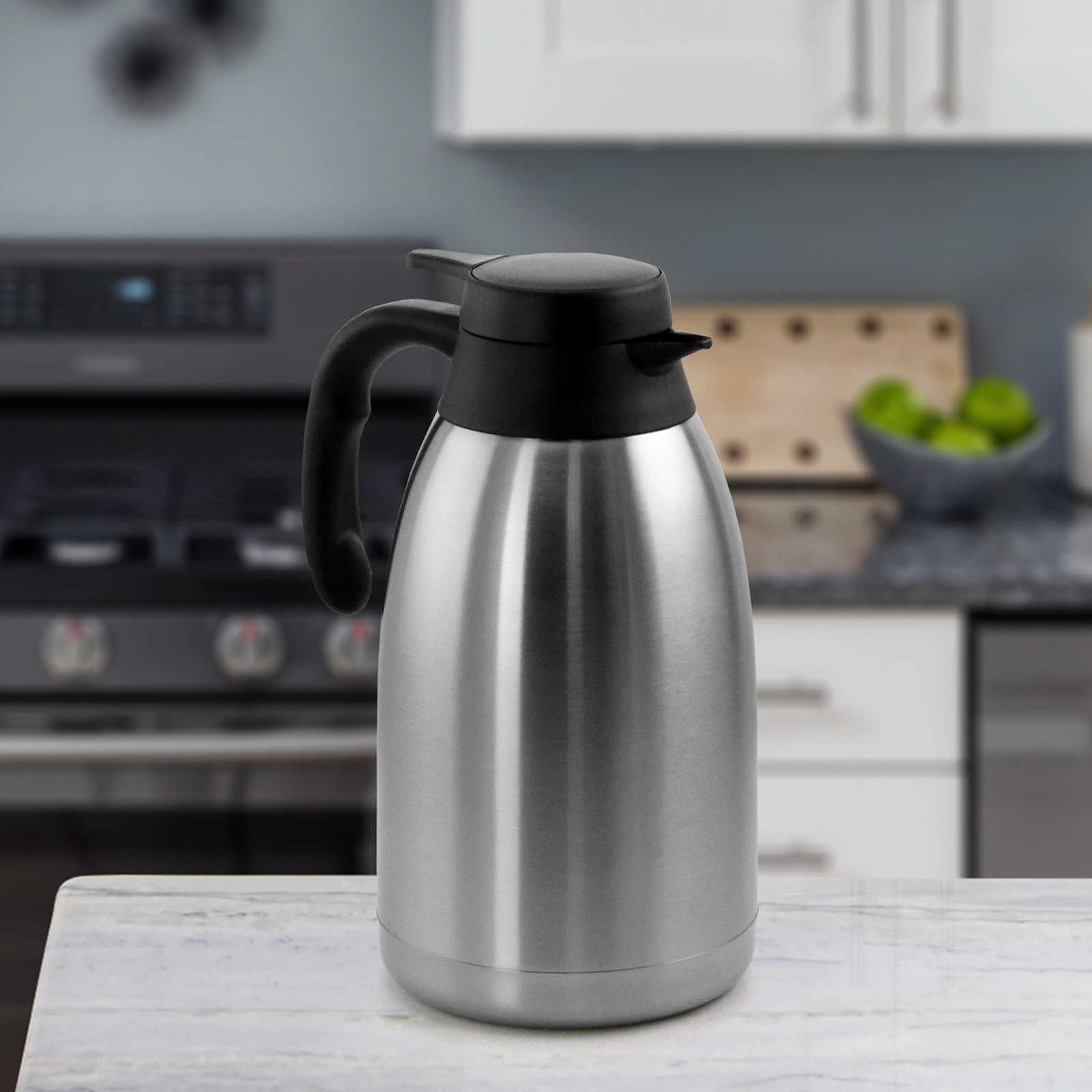 MegaChef 2L Stainless Steel Thermal Beverage Carafe for Coffee and Tea