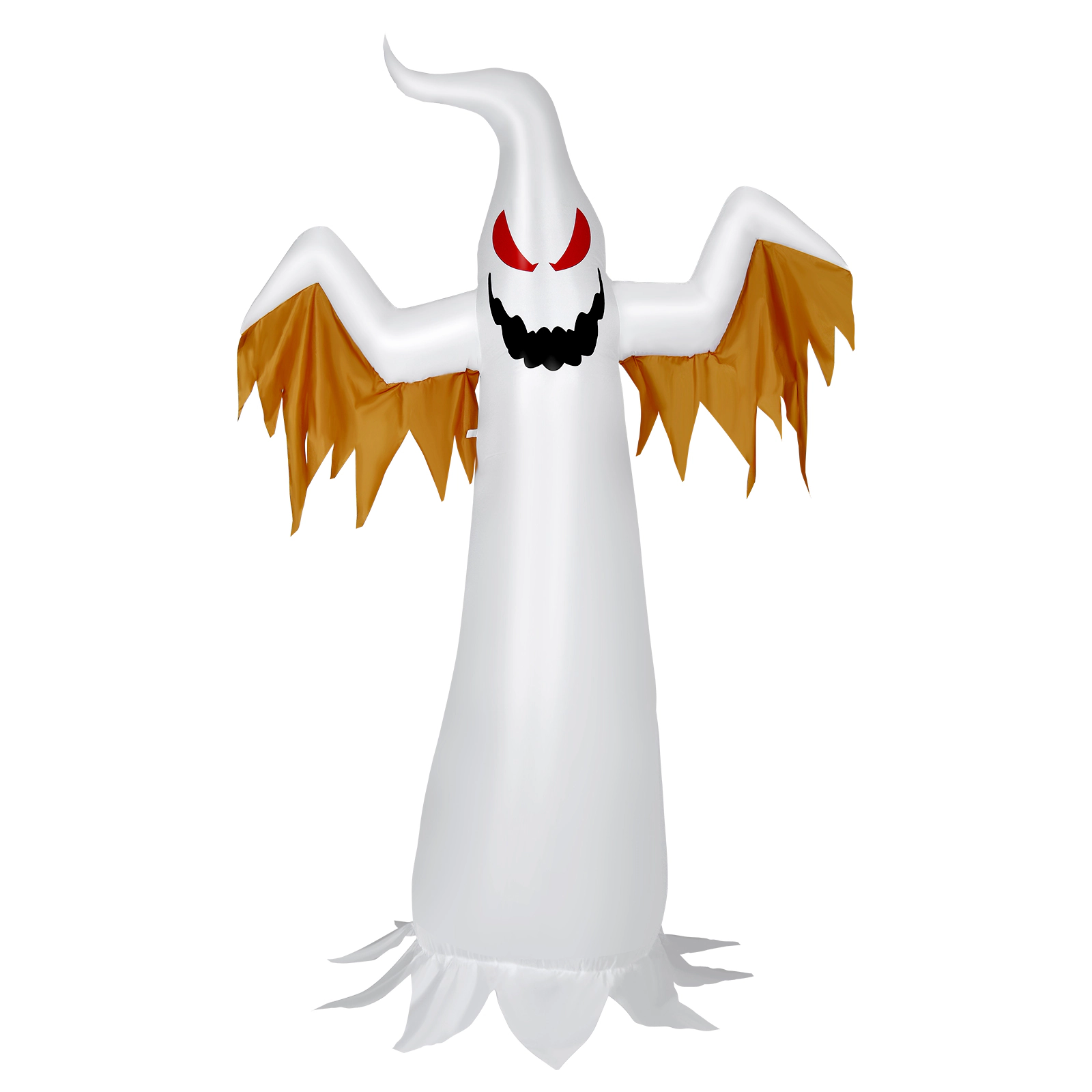 LJG 8 Feet Halloween Inflatable Ghost with Rotatable Flame LED Lights