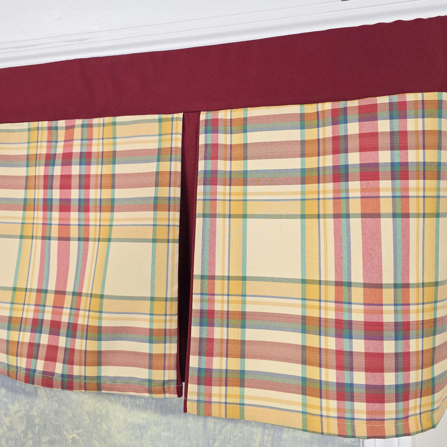 RLF Home Syon Park Pleated Window Valance 100% Cotton Rod Pocket 50" x 17" Gold