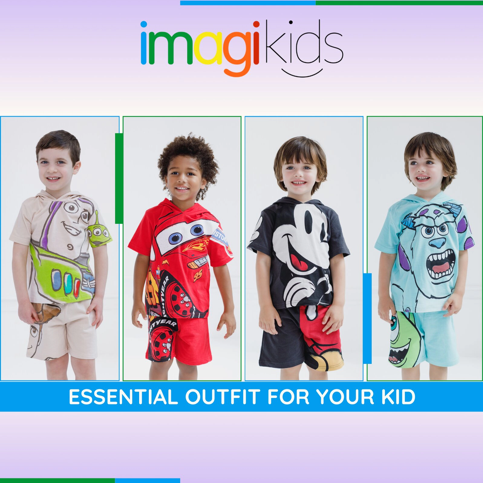 Disney Boys' 2-Piece Hooded T-Shirt and Shorts Set