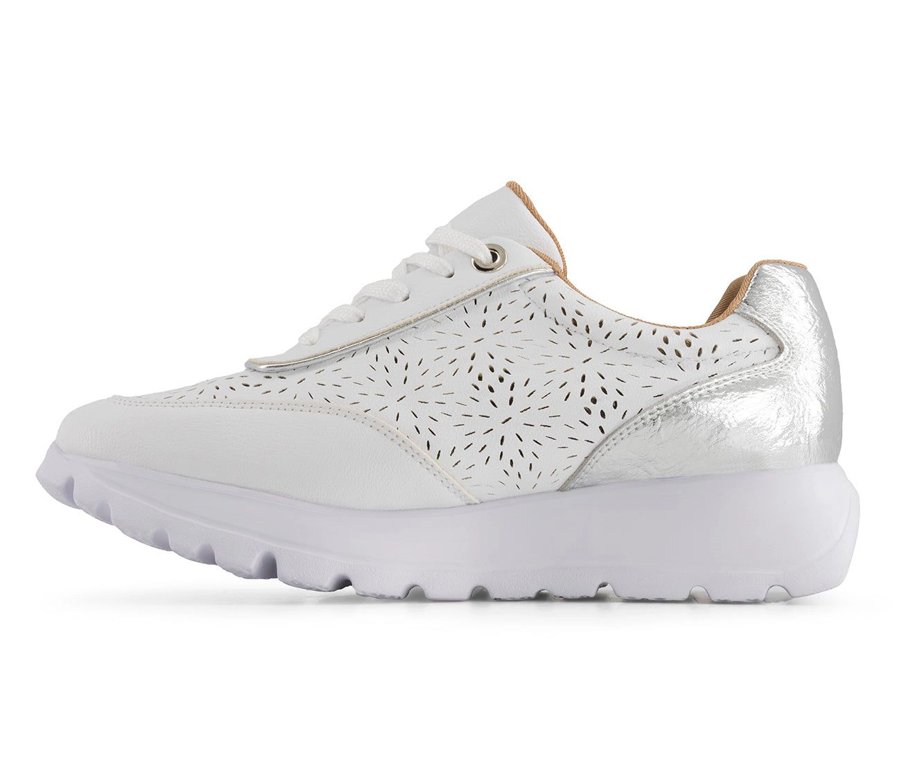 Andrea Womens Casual Sneakers With Laser Cut Pattern