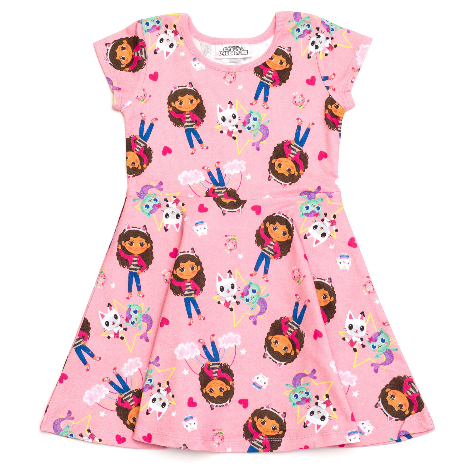 Dreamworks Gabby's Dollhouse Girls' Short Sleeve Skater Dress