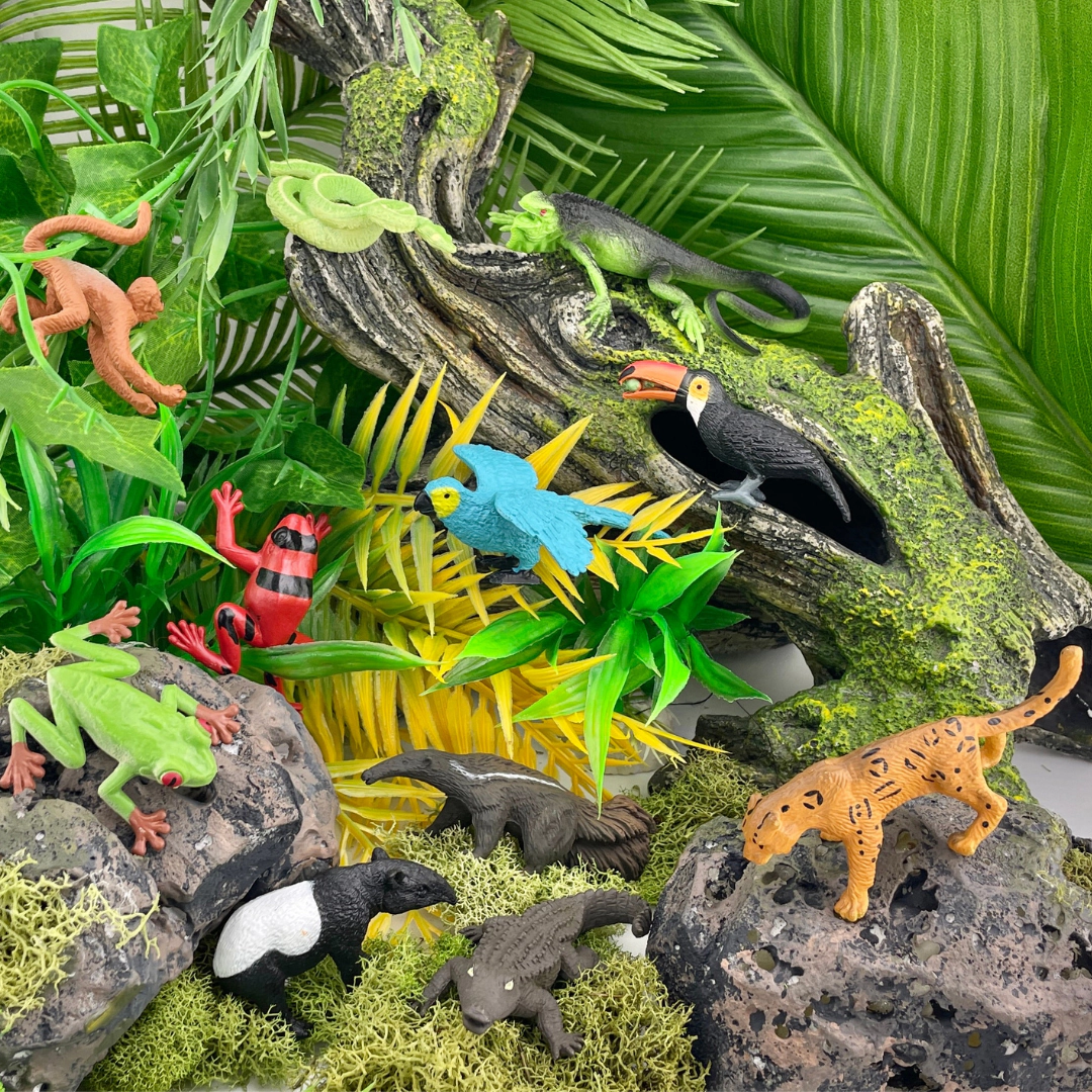 Safari Ltd. - Rainforest Animals TOOB - contains 11 Mini Figurines