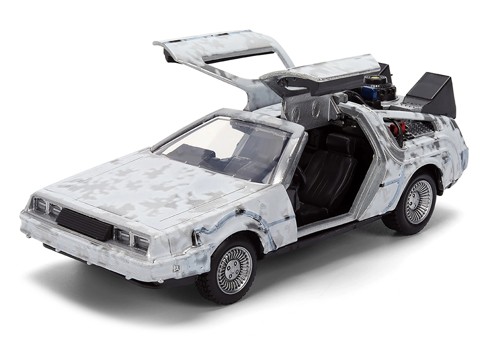 Jada DMC DeLorean Time Machine Brushed Metal (Frost Version) "Back to the Future" (1985) Movie "40th