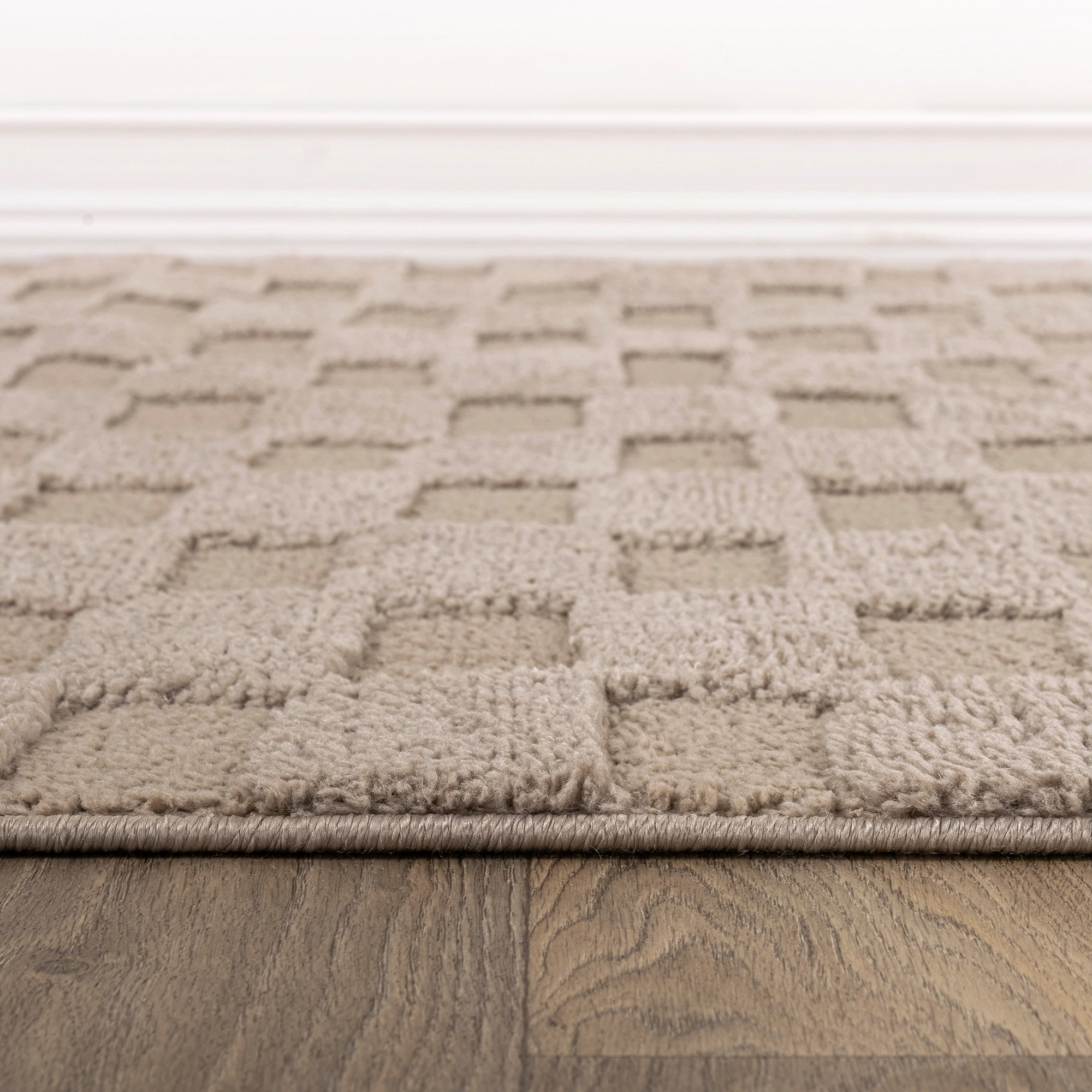World Rug Gallery Checkerboard Soft Shag High-Low Indoor Area