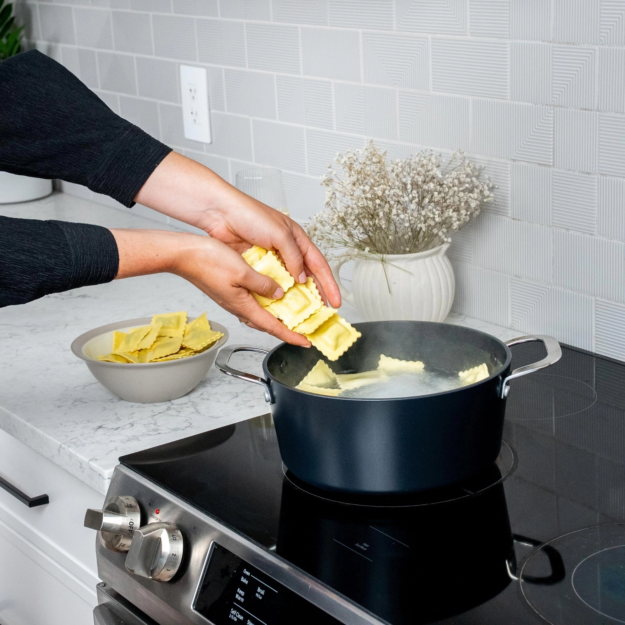 Alva Maestro Ceramic Nonstick Cookware Set - 2QT Saucepan & 5QT Stockpot with Lids