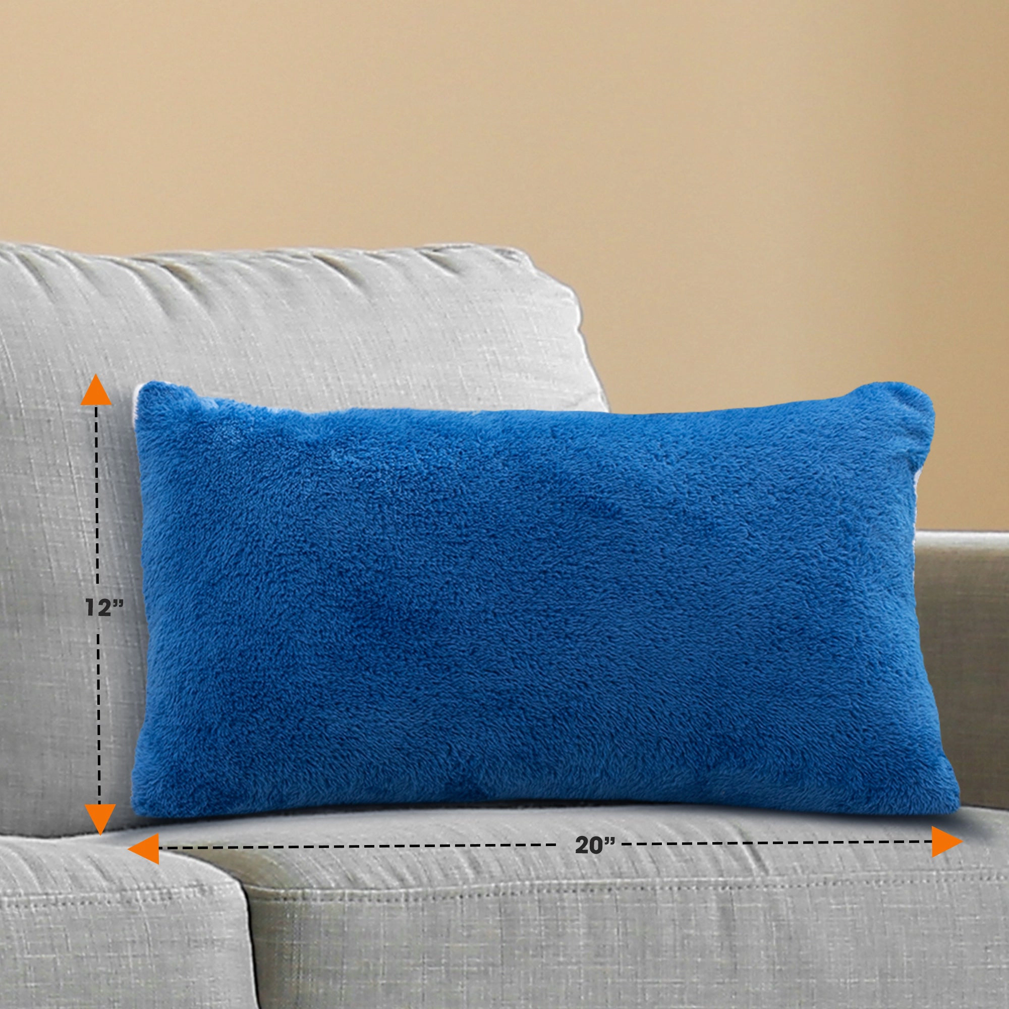 Cheer Collection Microsherpa Velvet Throw Pillow Ultra Soft 12x20 2 Pack