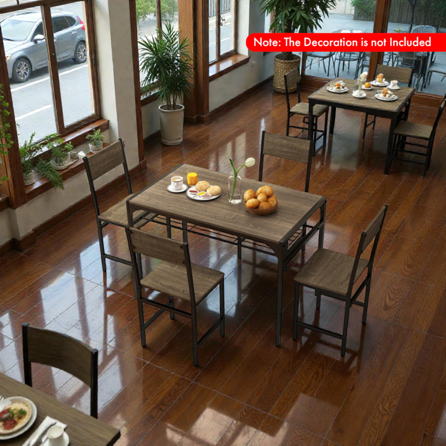 Hivvago Modern Dining Chairs for 4 with Metal Base and Tilted Back Design