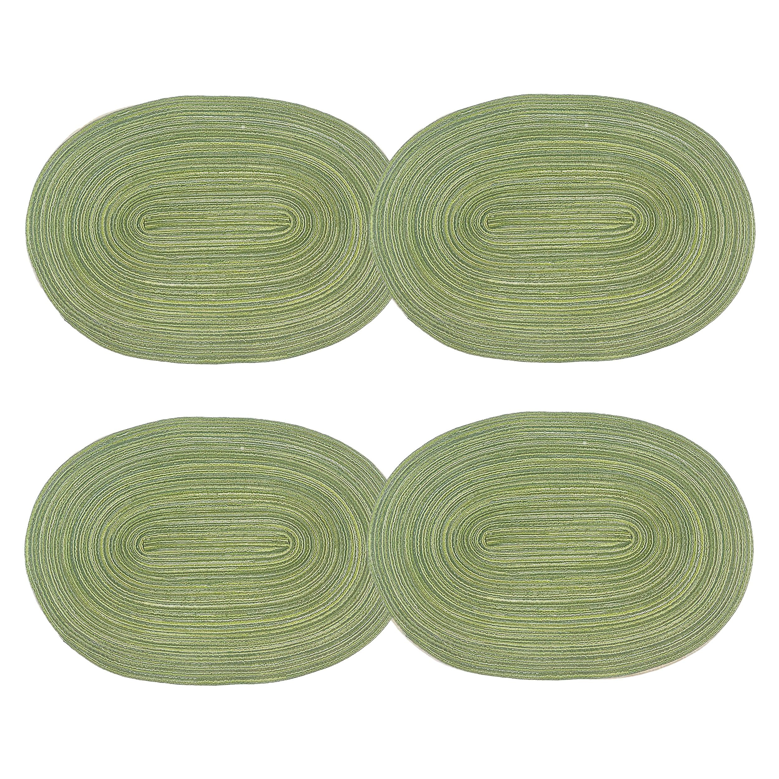 Alilang Unisex 4 Piece Oval Braided Placemats Woven Heat Resistant Dining Table Mats Washable Kitchen Place Mats