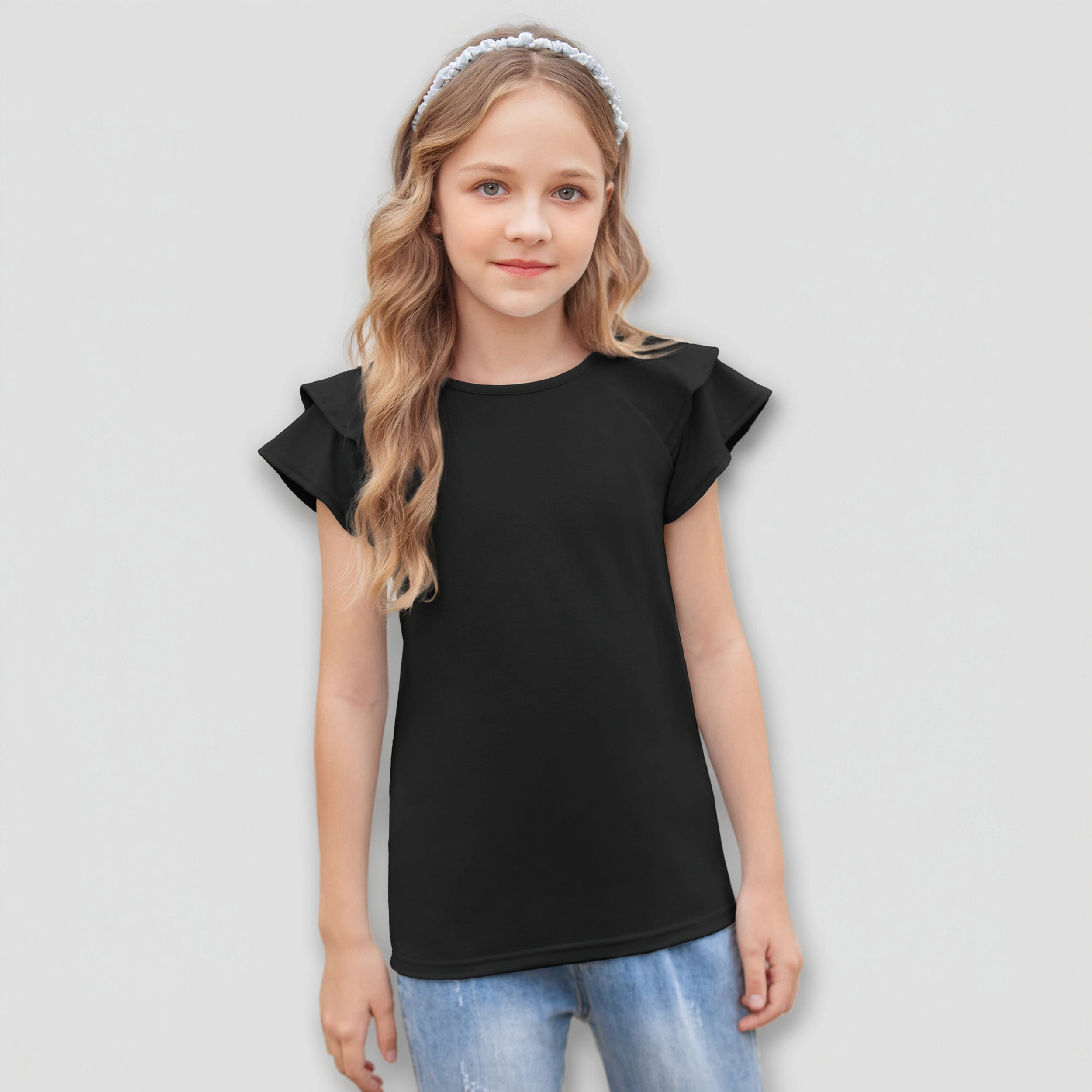Arshiner Girls T-Shirt Shirts Soft Flatter Sleeve Crewneck Summer Clothes
