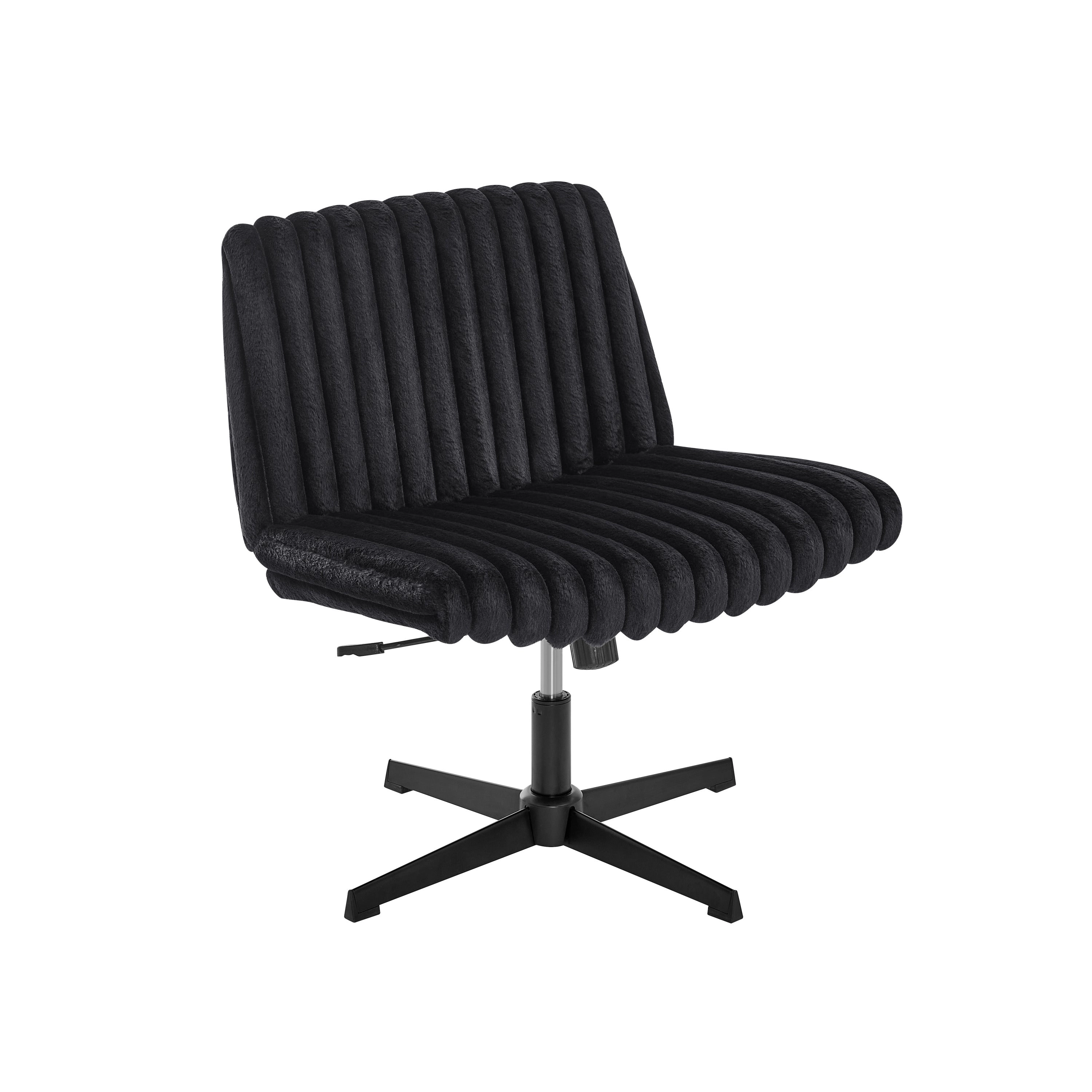 Platinum-Level Office Chairs Roundhill Blynn Adjustable Swivel Criss-Cross Chair with Foam - Cream White