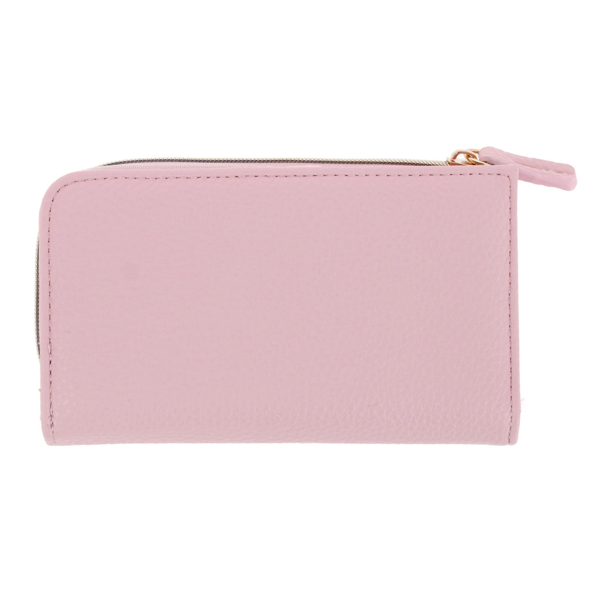 Julia Buxton Women's Fashionable L Zip Snap Premium Faux Leather Wallet