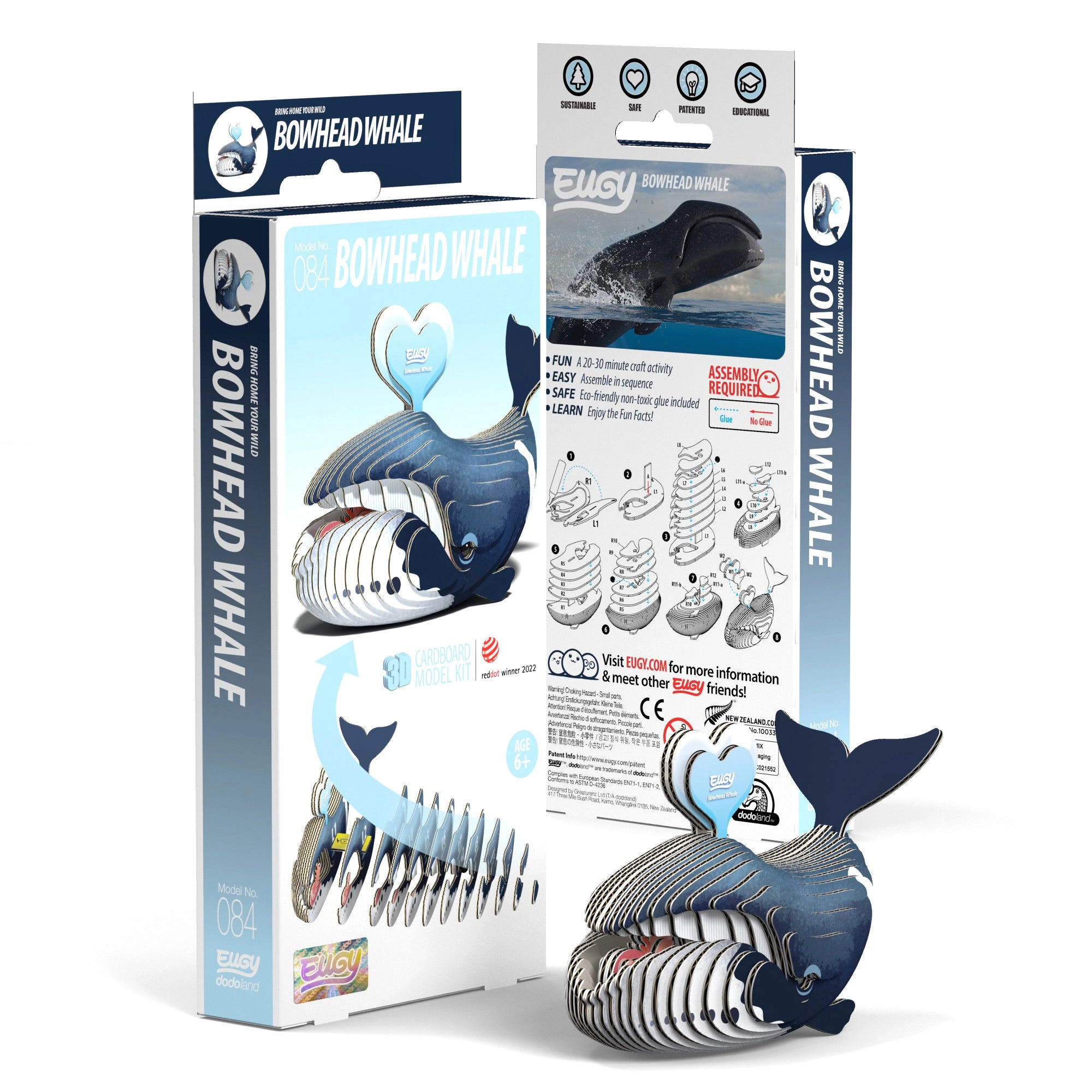 EUGY Bowhead Whale 3D Puzzle - contains 31 puzzle pieces