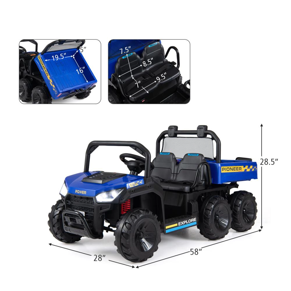 Hivvago 24V Kids Ride on Dump Truck with Electric Dump Bed  2-Seater 4WD