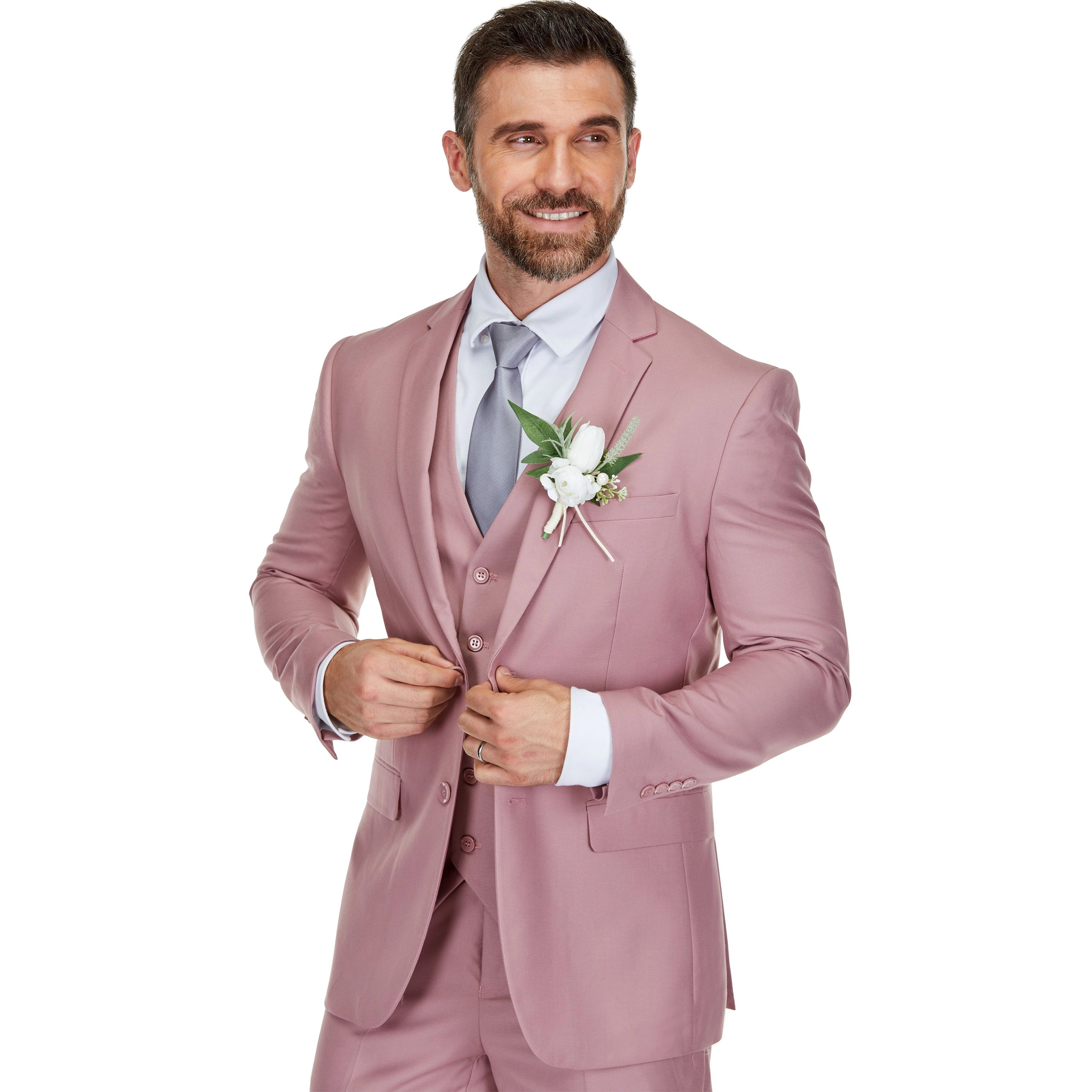 Braveman Men's 3-Piece Premium Vested Slim Fit Suit