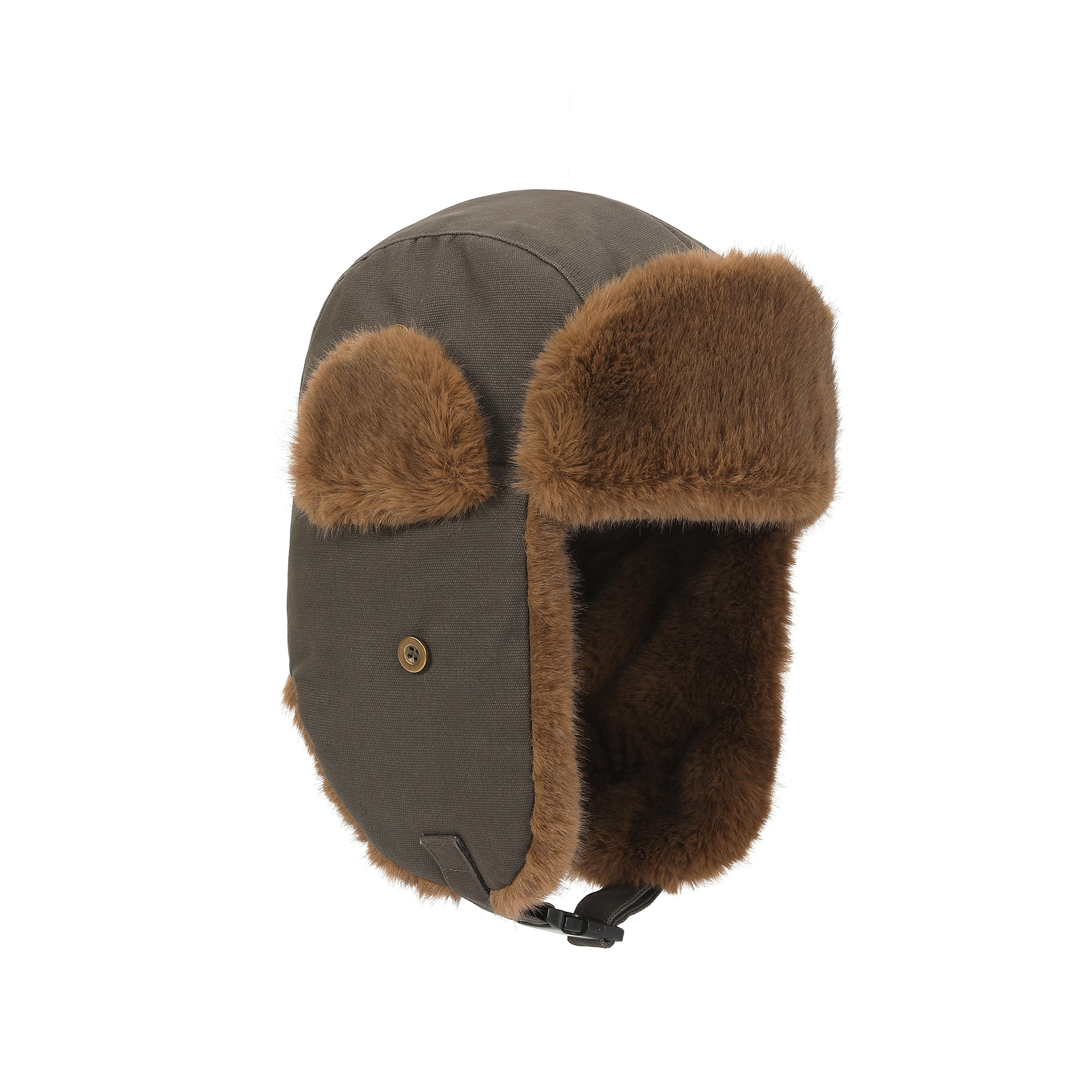Kanut Sports Burnell Trapper Hat - Waxed Cotton Canvas, Faux Fur Lining