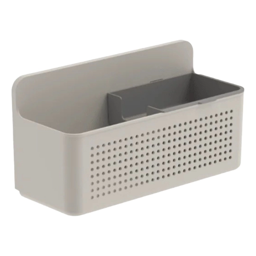 OU Hanging Sink Organizer - Self-Adhesive Caddy w/ Removable Sponge Tray, Space Saving Wall Mounted Kitchen Storage