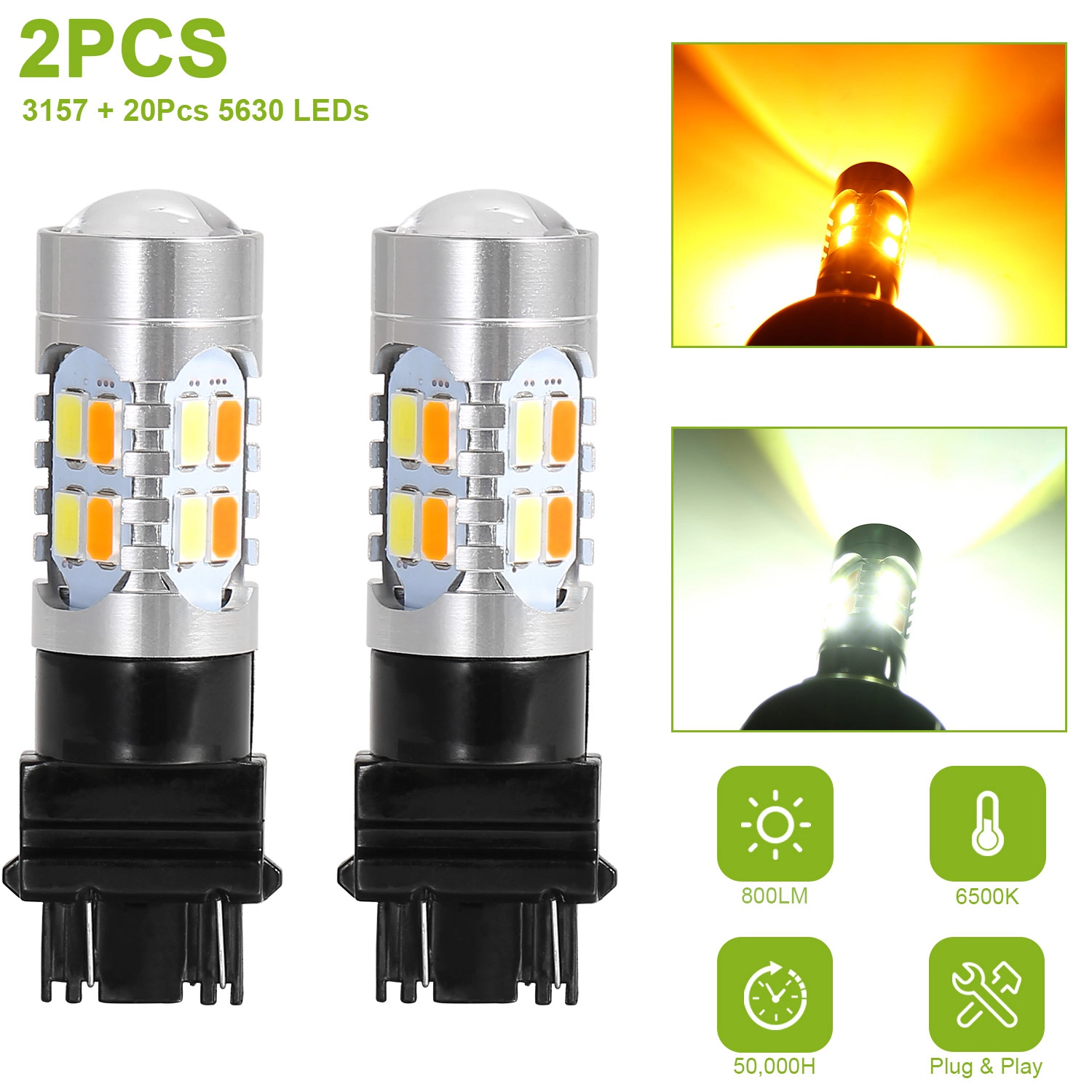 GBruno T25 3157 LED Turn Signal Light Bulbs Kit