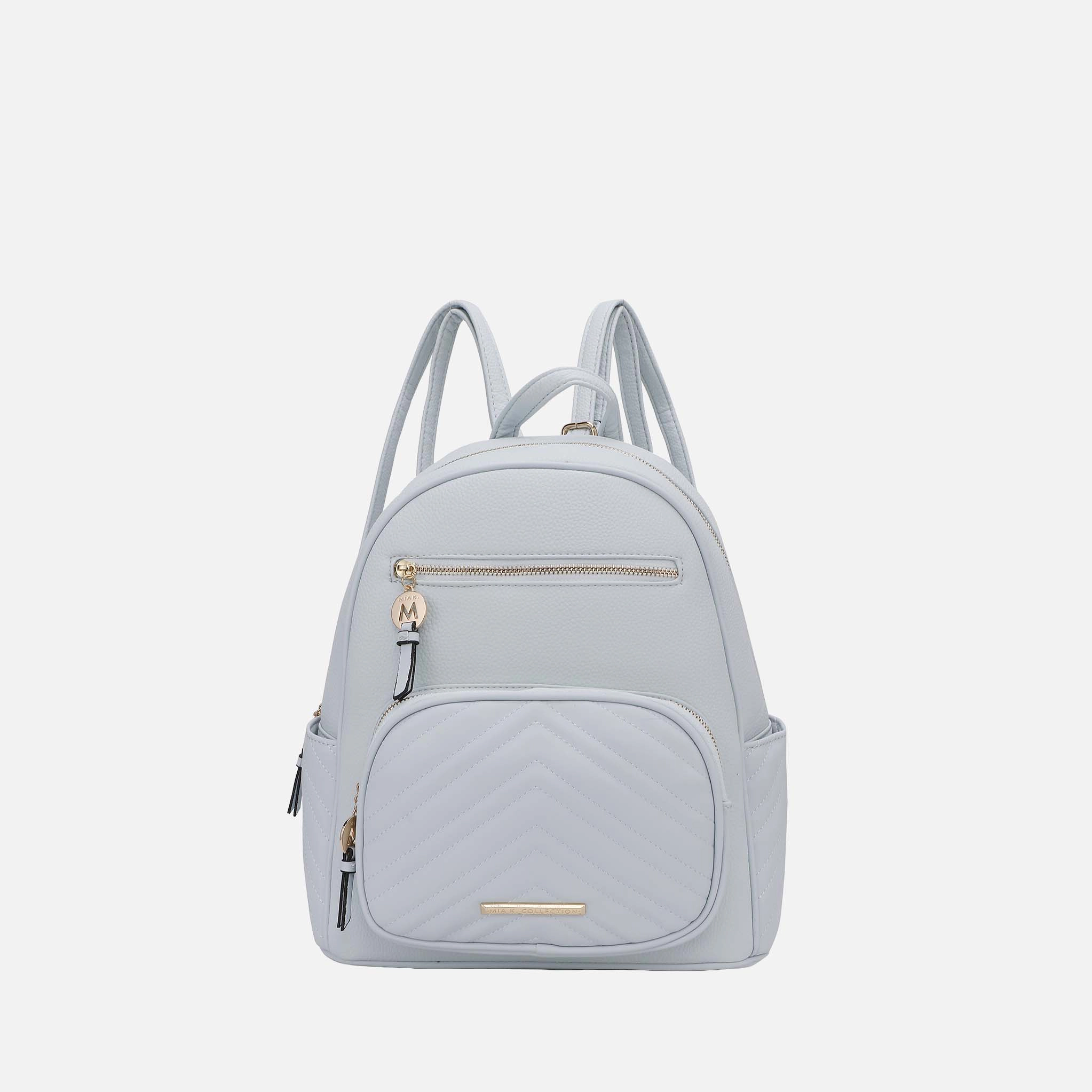 Mia K Collection Romana Women’s Vegan Leather Quilted Backpack