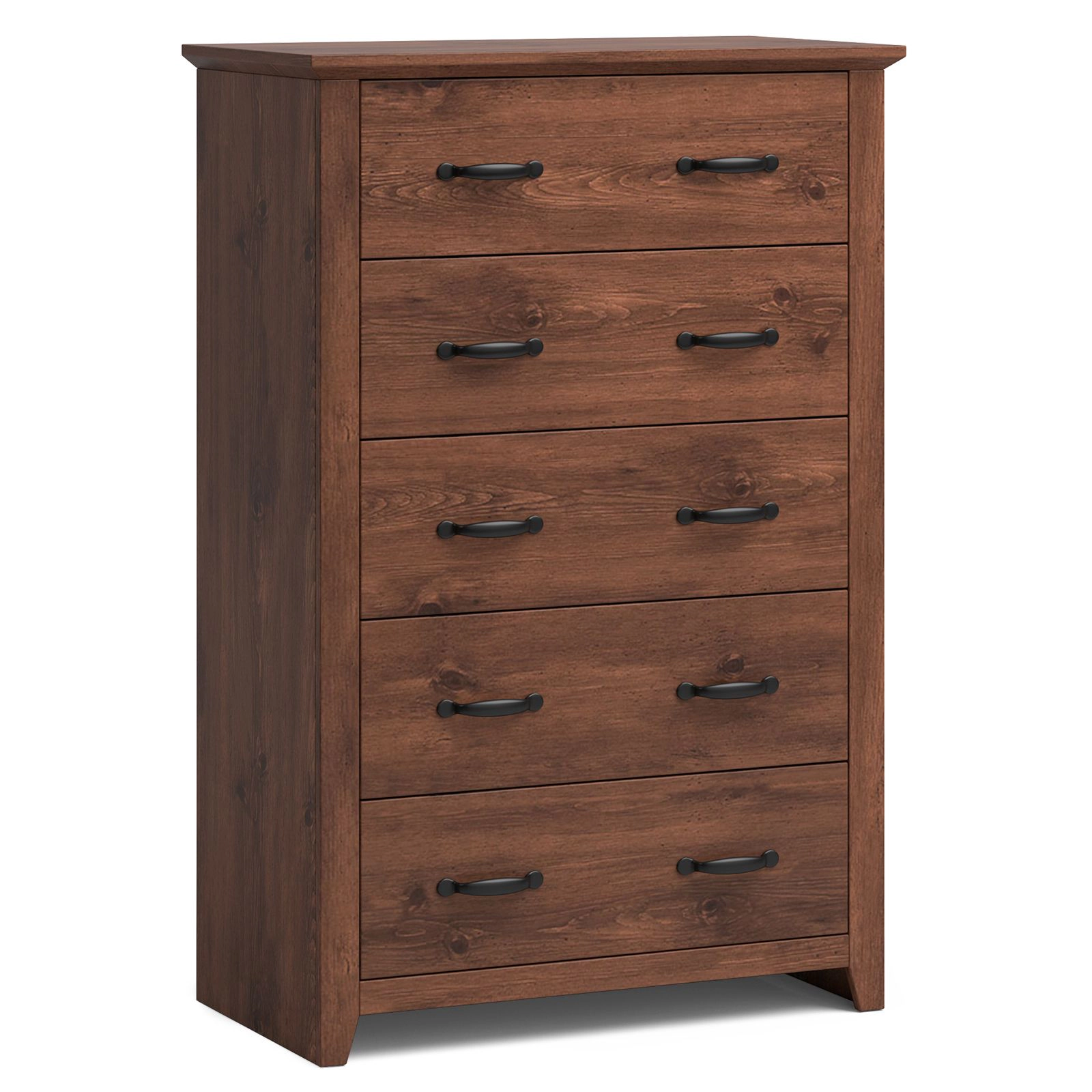 SlickBlue 5 Drawer Storage Dresser Cabinet with Wooden Grain Design