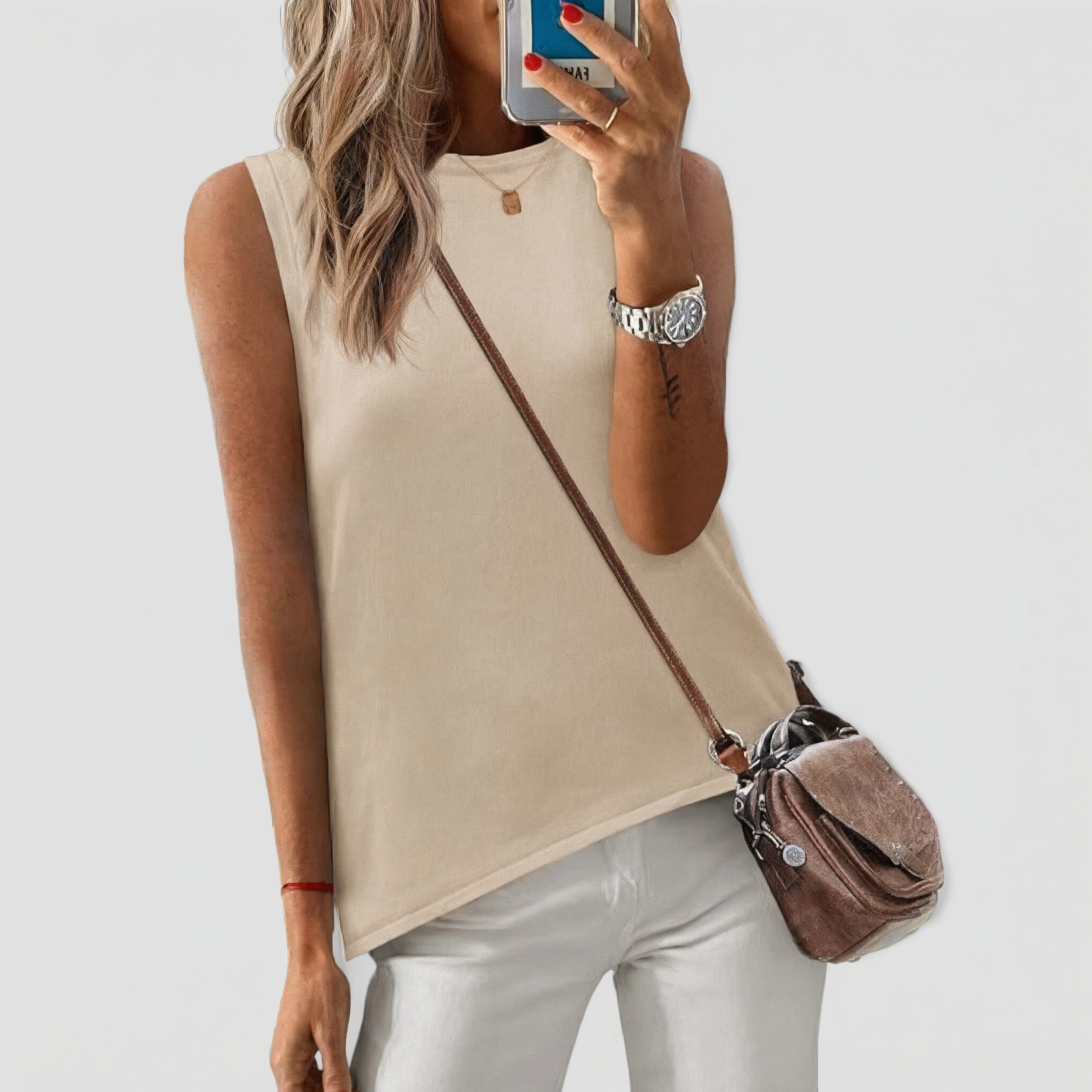 Zeagoo Women's Crew Neck Sleeveless Loose Fit Knit Tank Top