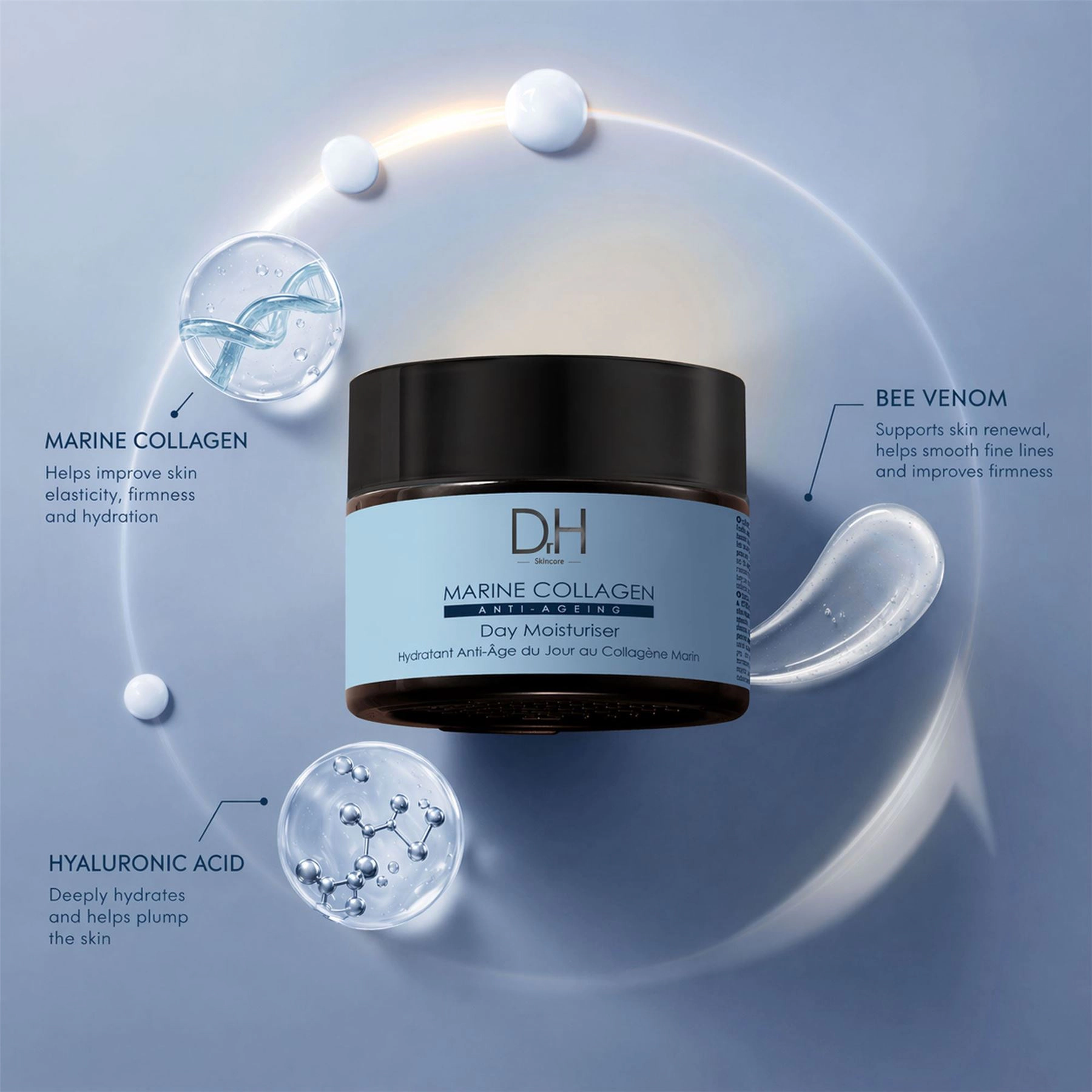 Dr H Marine Collagen Anti-Ageing Day Moisturiser 60ml - Firming+Smoothing for Fine Lines