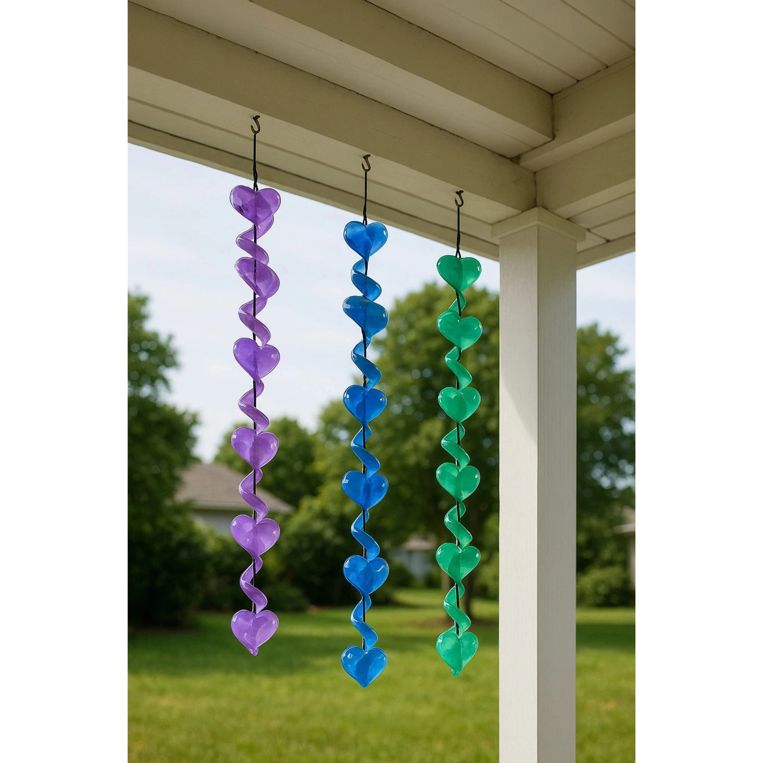 Home Collection Pack of 3 Reflective Twisting Garden Spinners 19"
