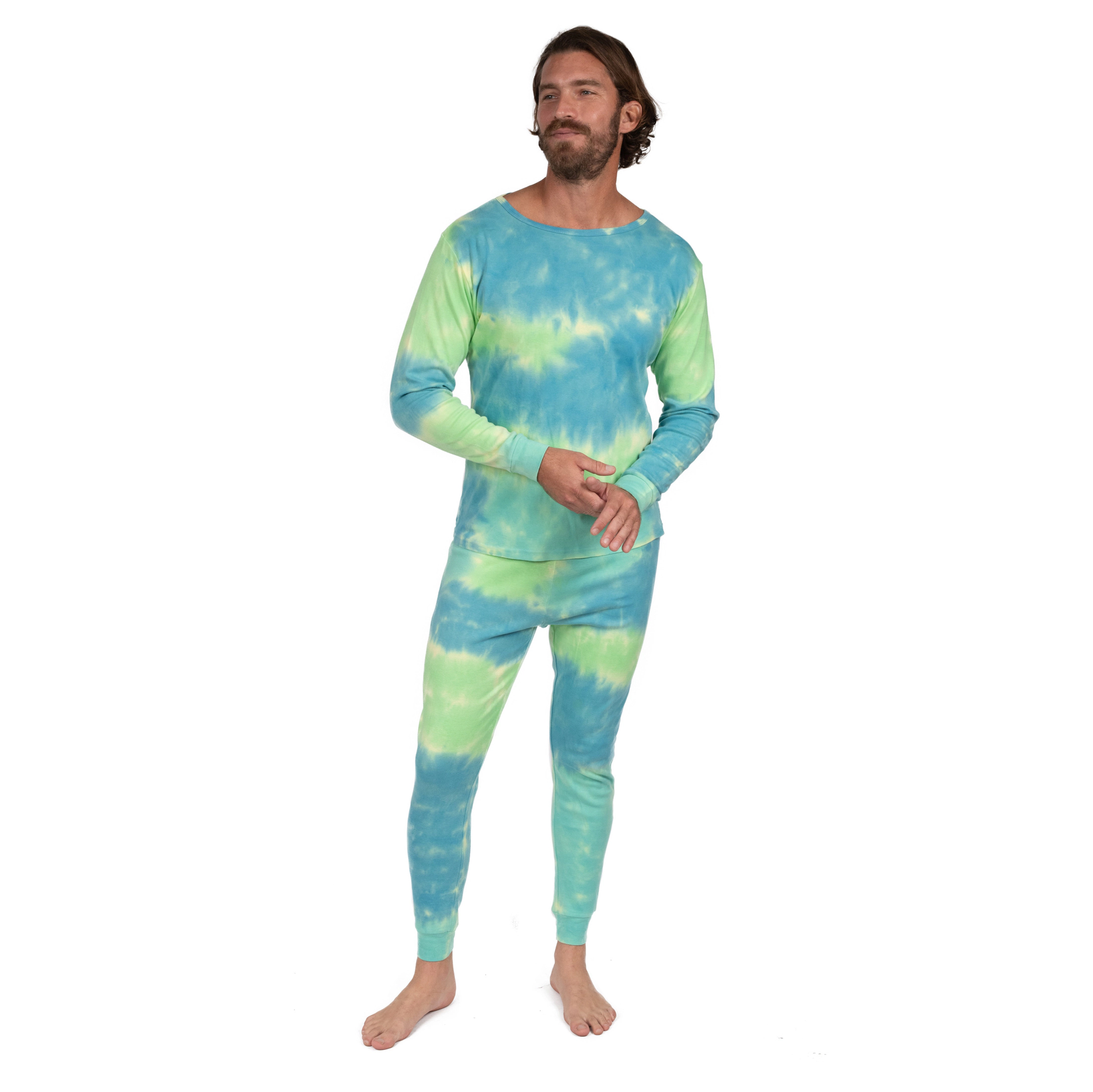 Leveret Men's 2-Piece Cotton Snug Fit Tie Dye Mix Pajama Set