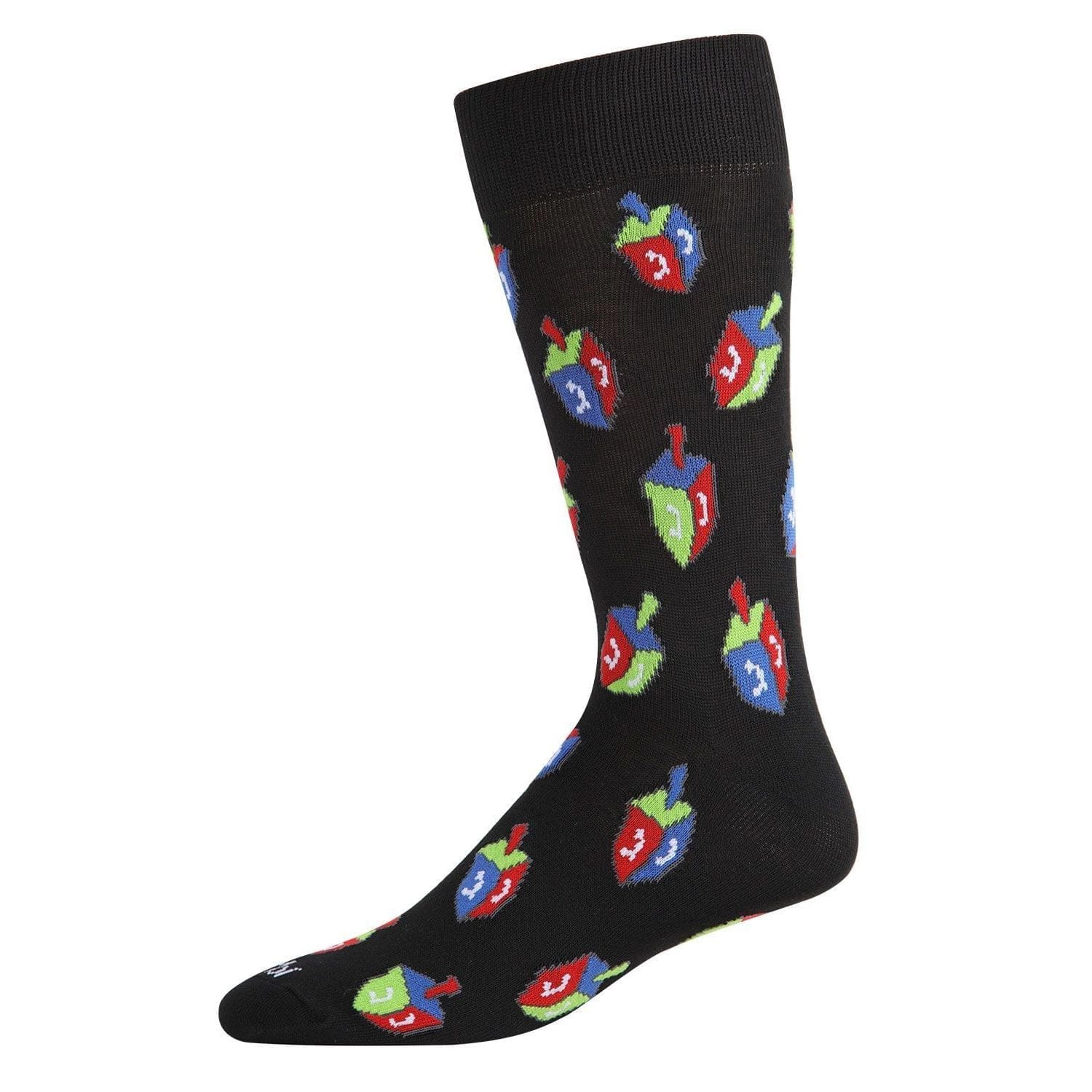MeMoi Men's Colorful Hanukkah Dreidel Novelty Crew Socks