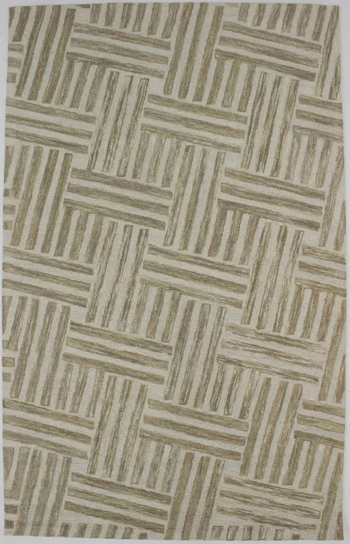 Magic Rugs Brown Geometric 5X8 Hand-Tufted Modern Rug