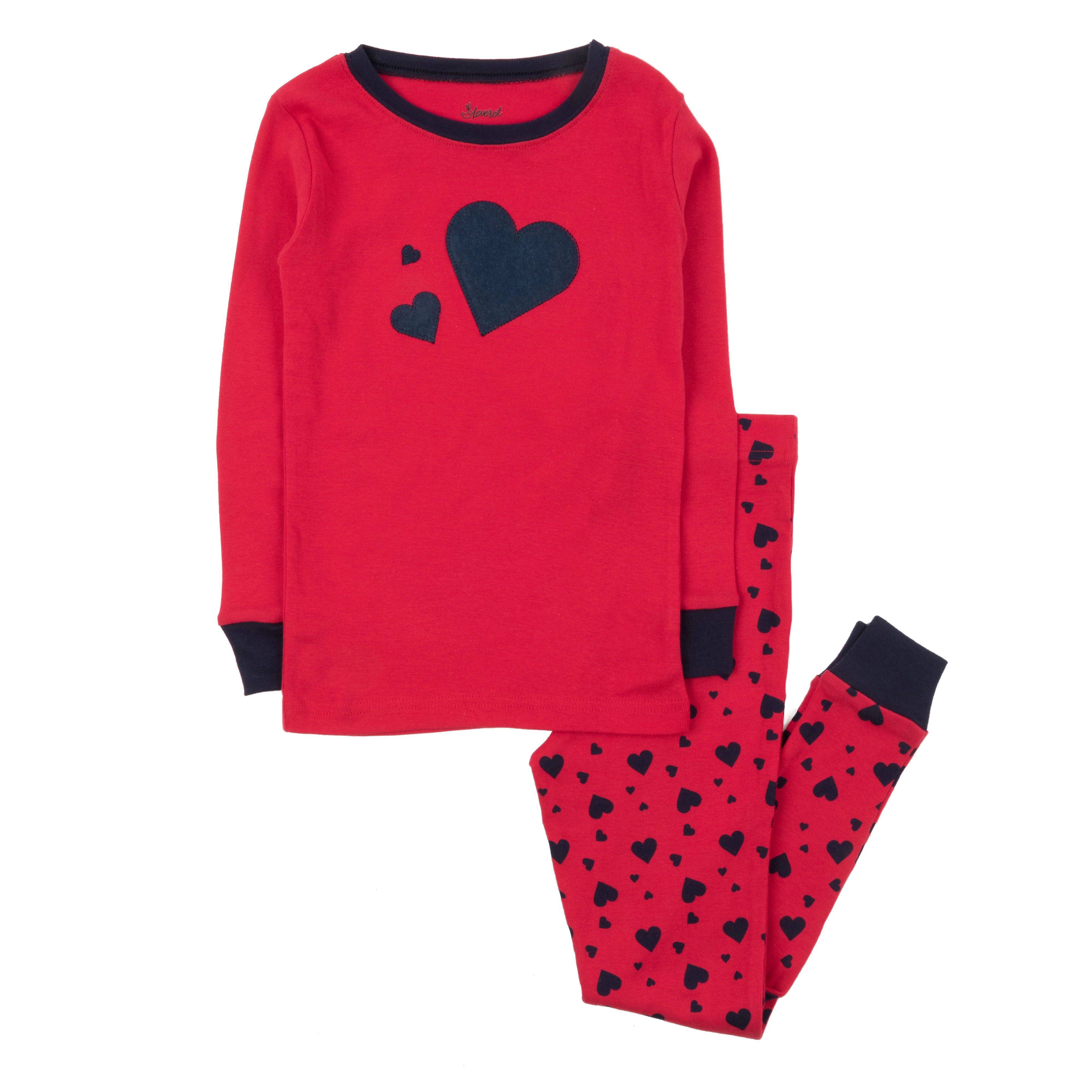 Leveret Baby/Toddler/Kids 2-pc Cotton Snug Fit Valentine Heart Pajamas