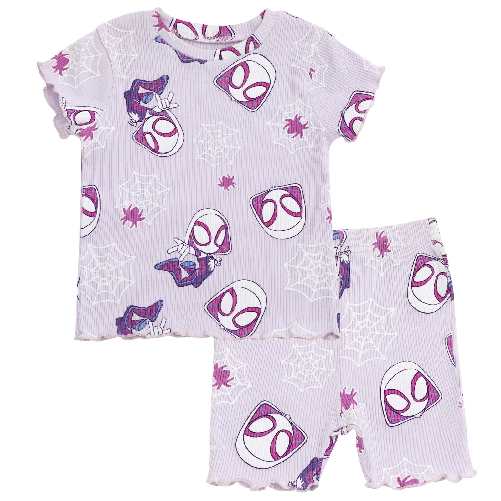 Marvel Spidey and His Amazing Friends Ghost-Spider Girls' 2-Piece Tee Bike Shorts Set