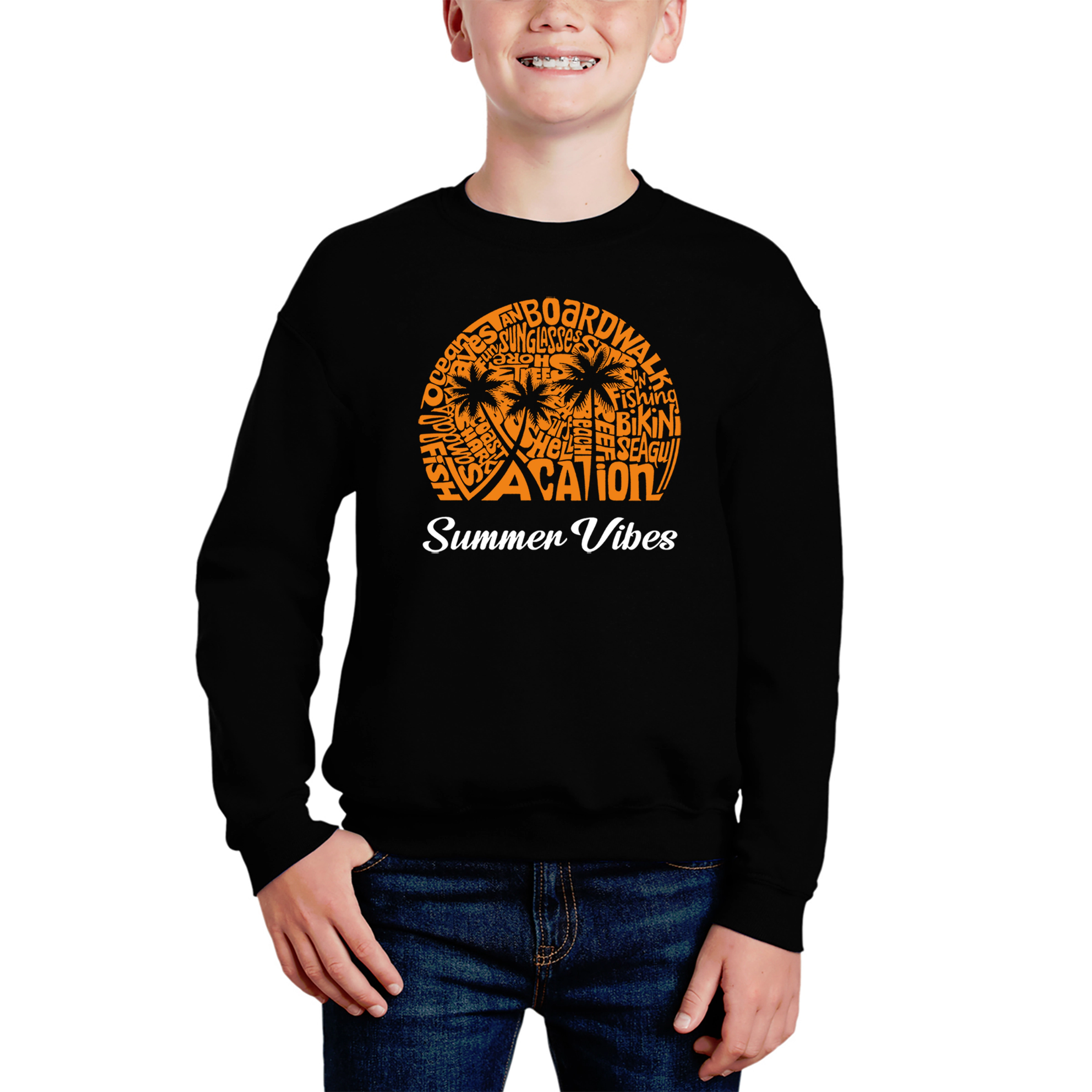 LA Pop Art Boy's Word Sweatshirt - Summer Vibes