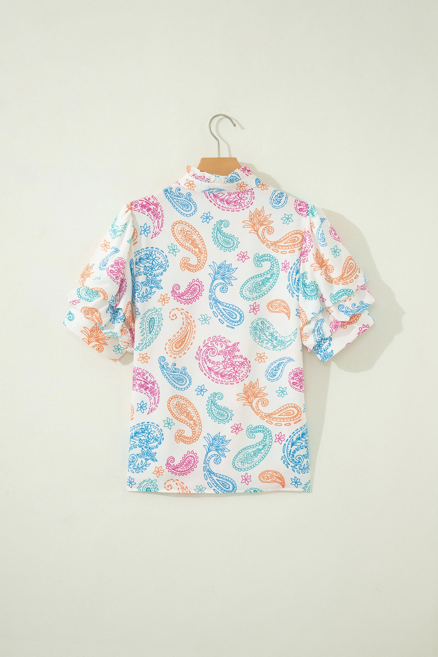 Threaded Pear Women's Lilyana Keyhole Puff Sleeve Blouse