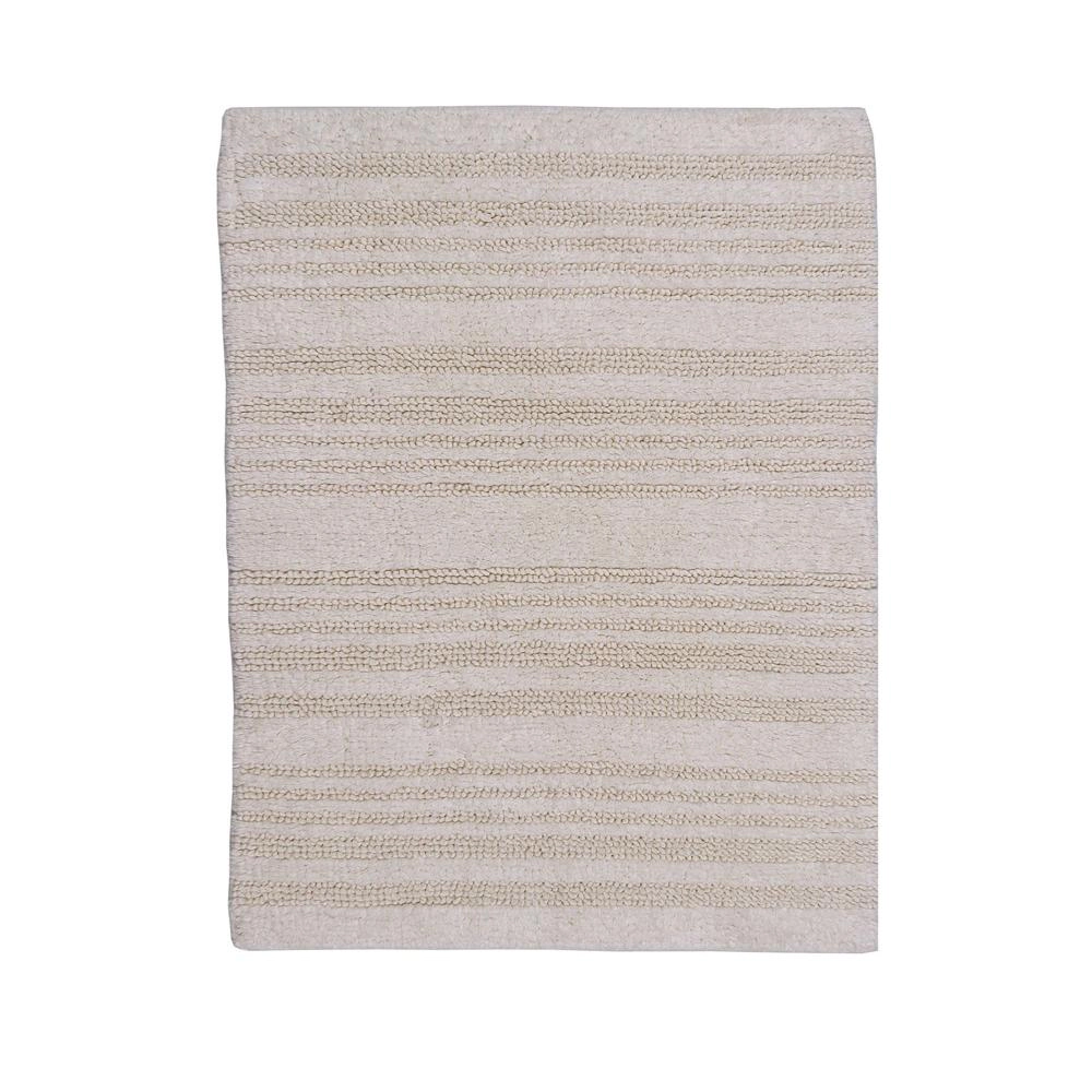 Knightsbridge Luscious Textu Striped All Season Soft Plush Cotton Reversible & Soft Bath Rug