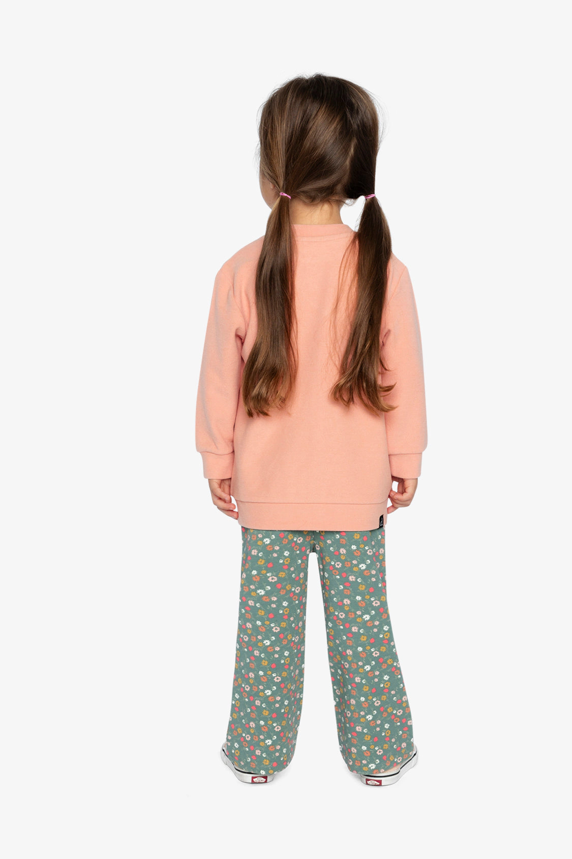 Deux par Girls Ribbed Tunic and Flared Leggings Set with Floral Print