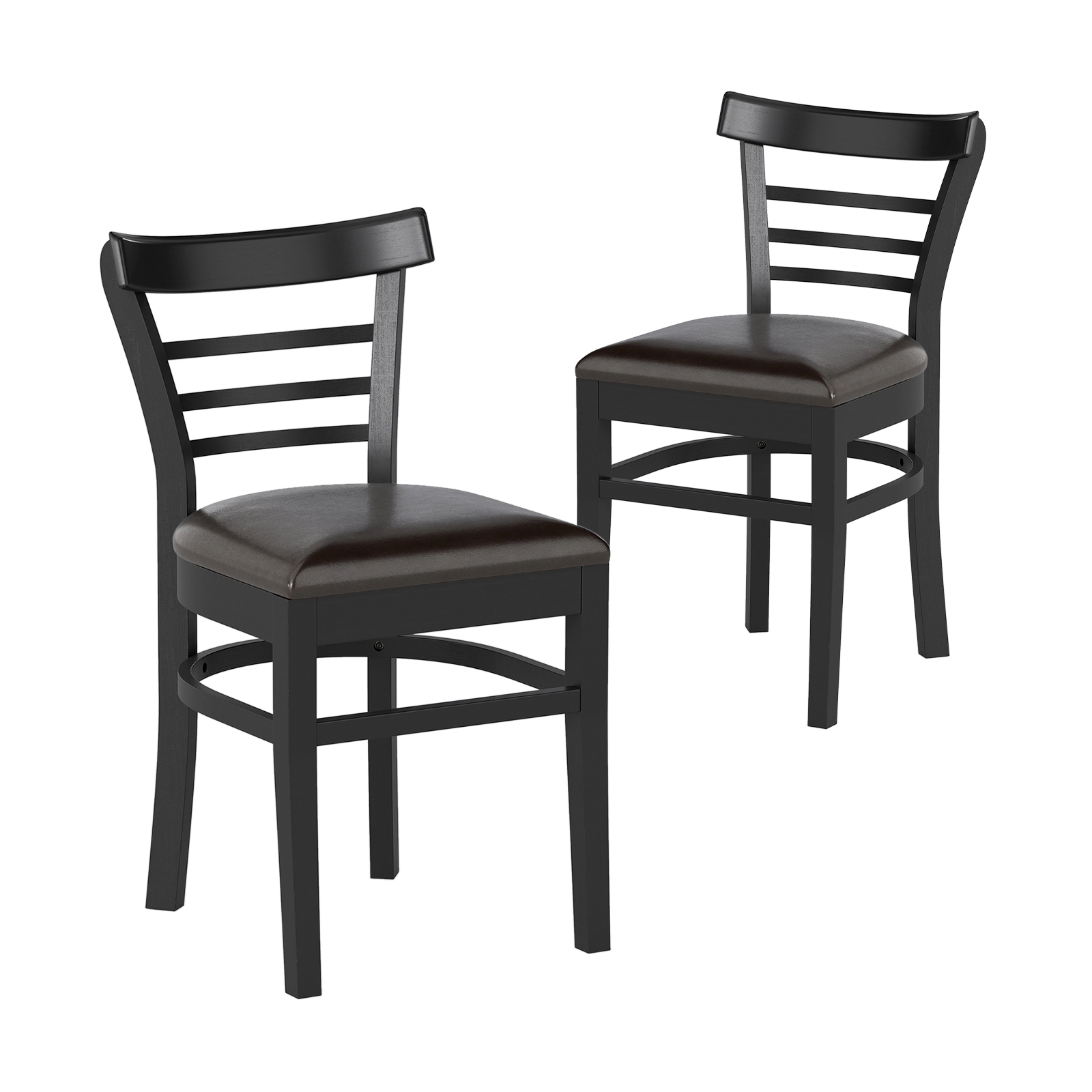 LJG Set of 2 Wooden Dining Chair with Rubber Wood Legs for Restaurant