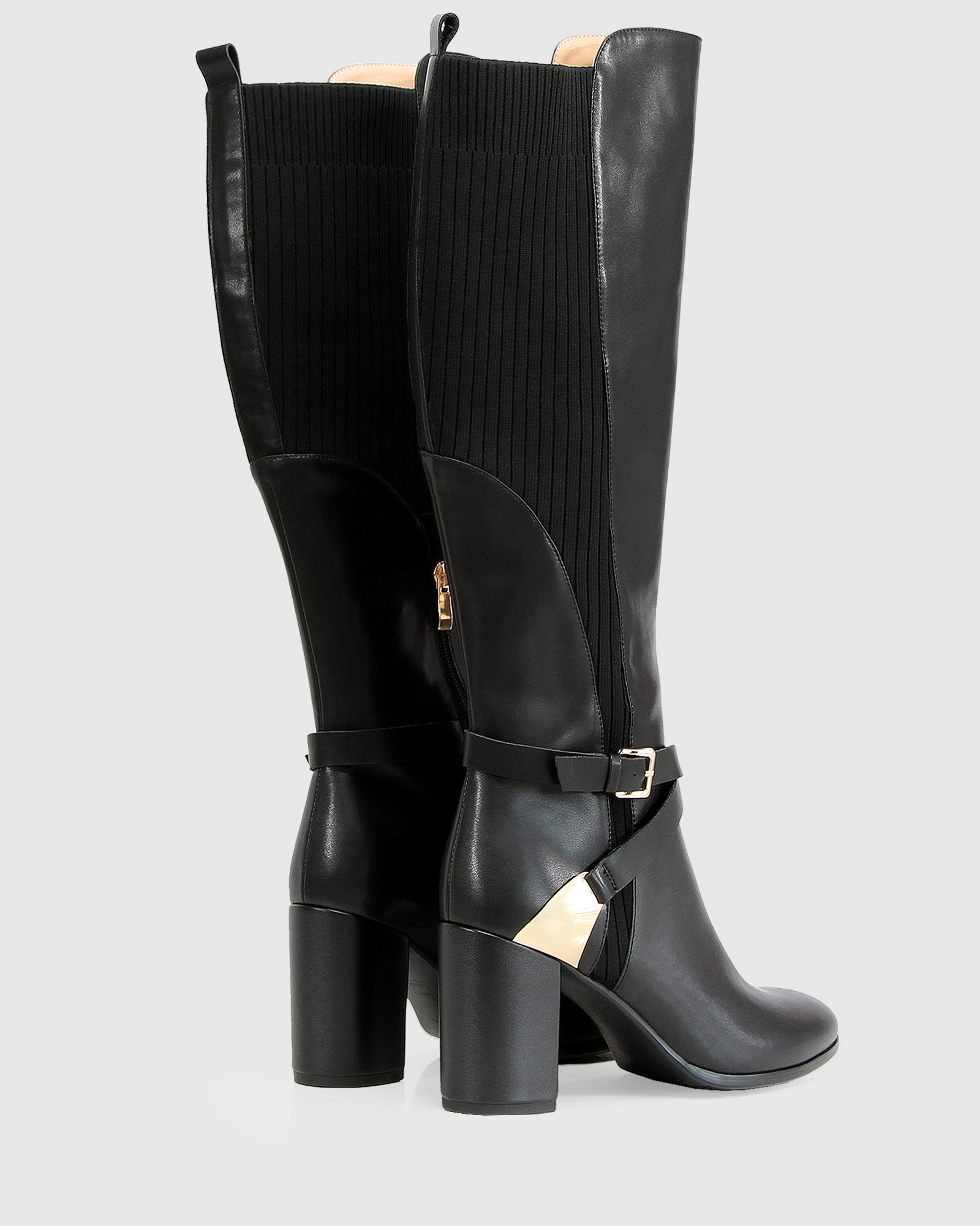 Belle & Bloom Womens Breton Knee High Leather Boots