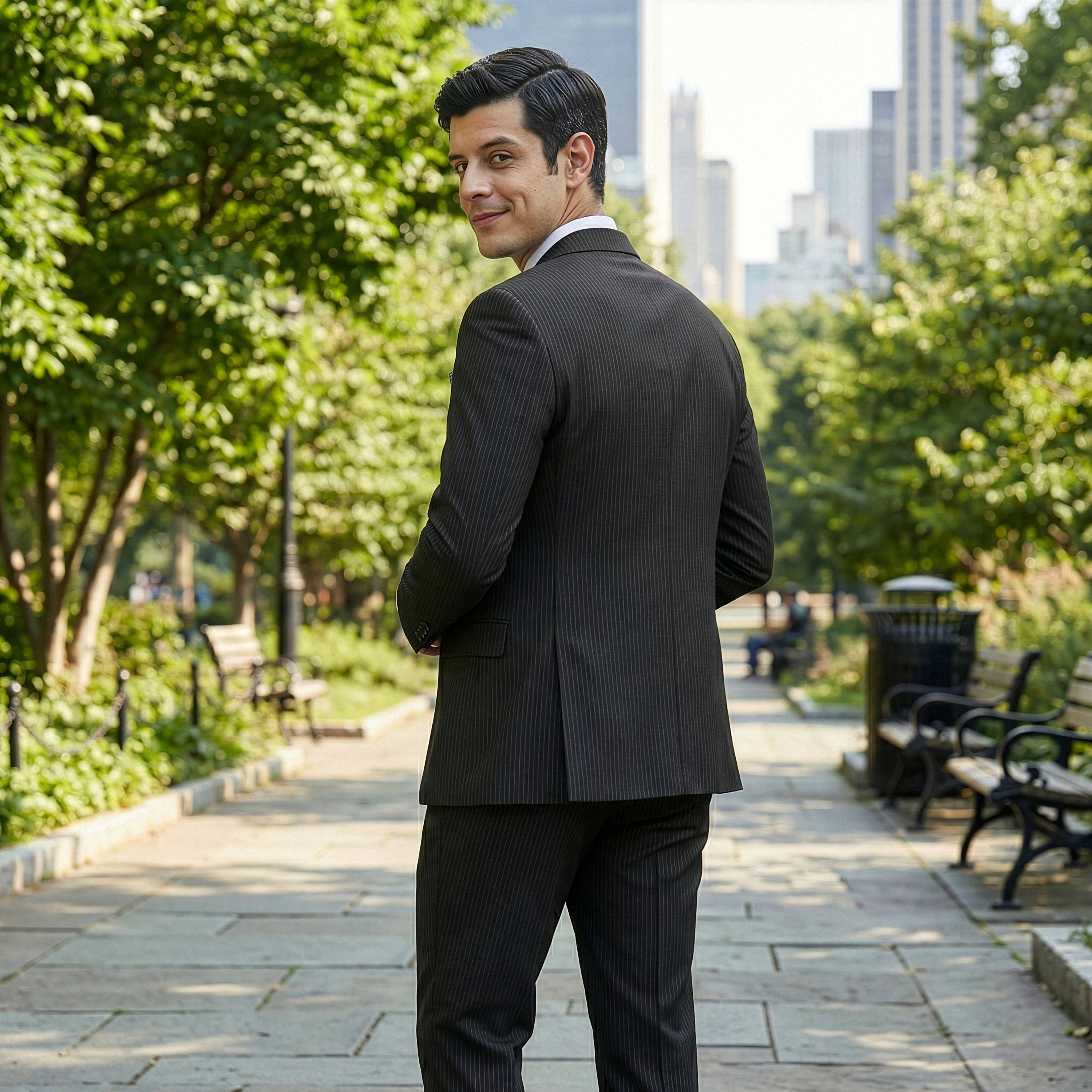 Sean Alexander Mens Regular Fit Pinstripe 3 Piece Suit Set