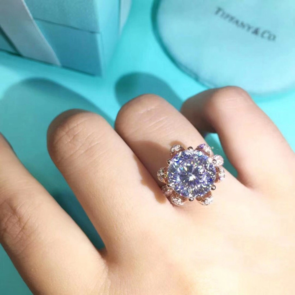 White Gold-Plated Side-Stone Cubic Zirconia Engagement Rings