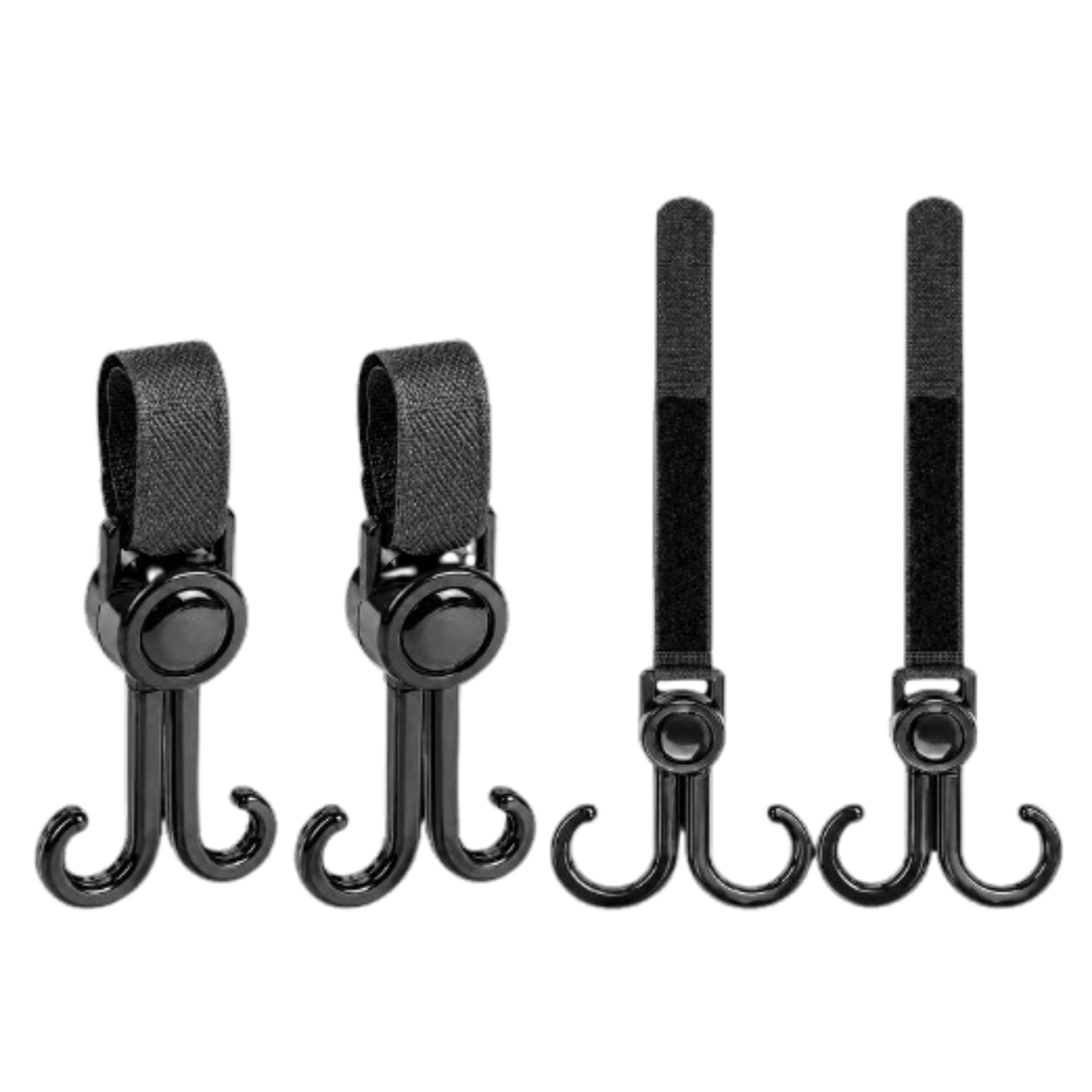 Home Collection Pack of 4 Rotatable Stroller Hooks Adjustable Double Hangers