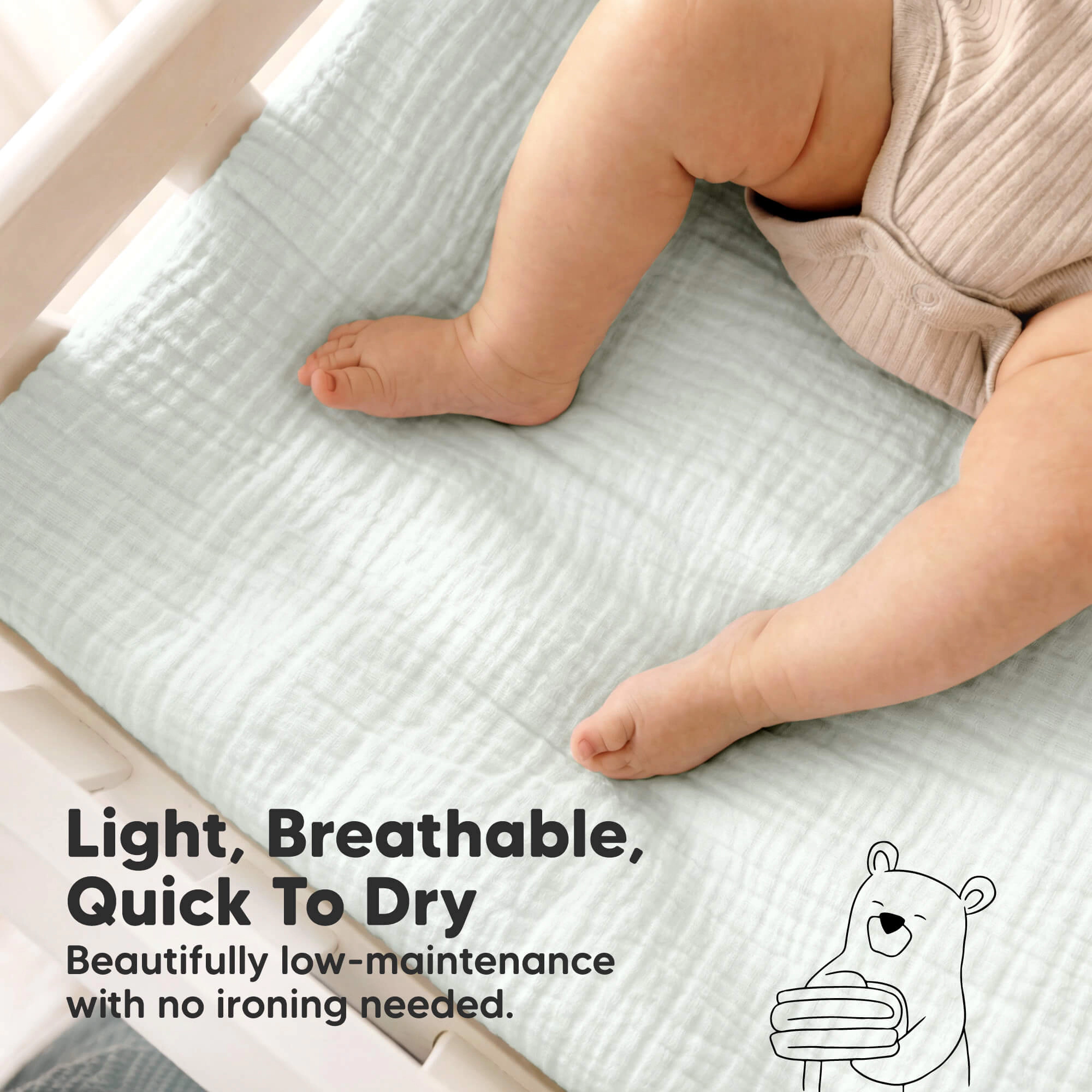 KeaBabies 2-Pack Lyra Muslin Changing Pad Covers