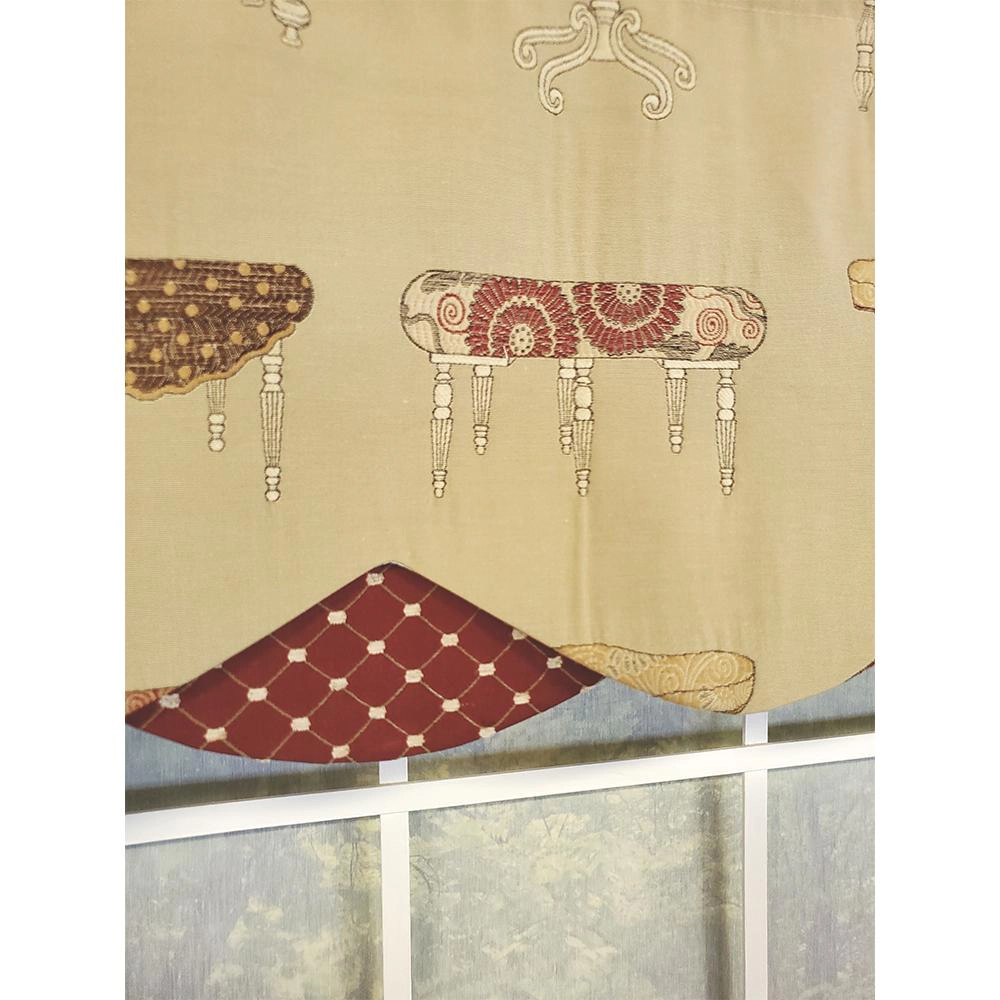 RLF Home Ottoman Petticoat 3" Rod Pocket Lining Luxurious and Elegant Window Treatment Valance 50" x 15" Cream