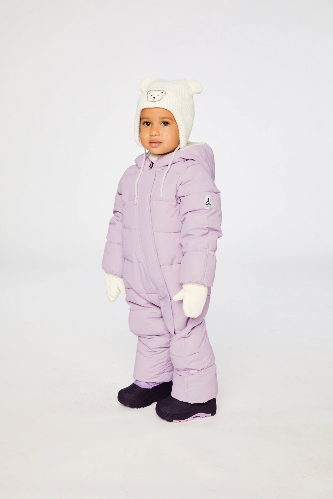 Deux par Girls Cloud Quilted One Piece Snowsuit Adapted for Car Seats