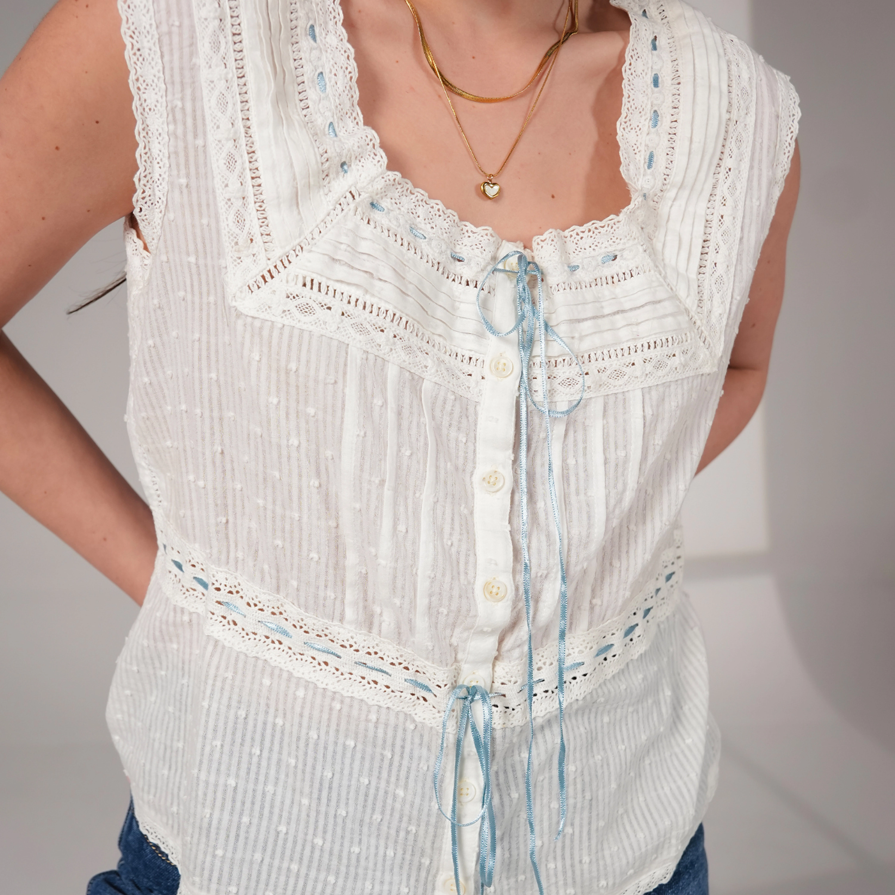 Rose & Nancy Women's Dora Ivory Lace Blouse