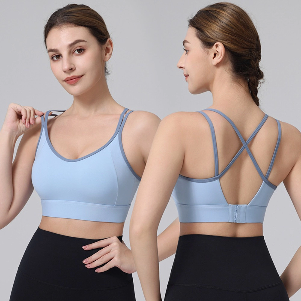 Wardrobe Whimsy Women Crisscross Strappy Back Low Impact Sports Bra