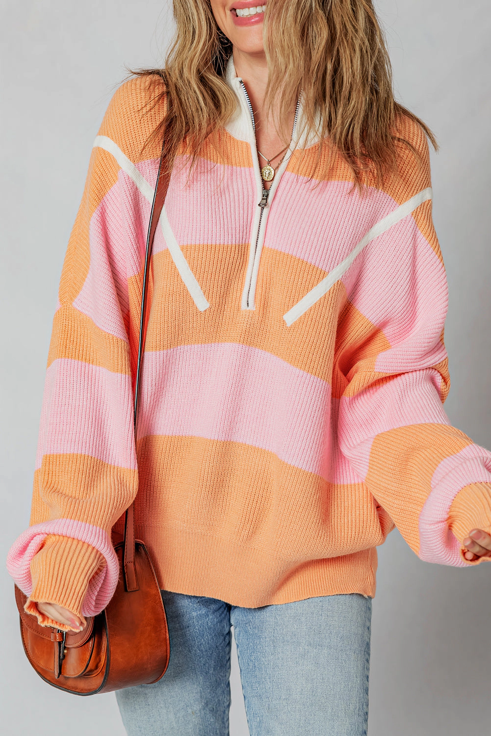 Threaded Pear Women's Claire Half Zip Oversize Sweater