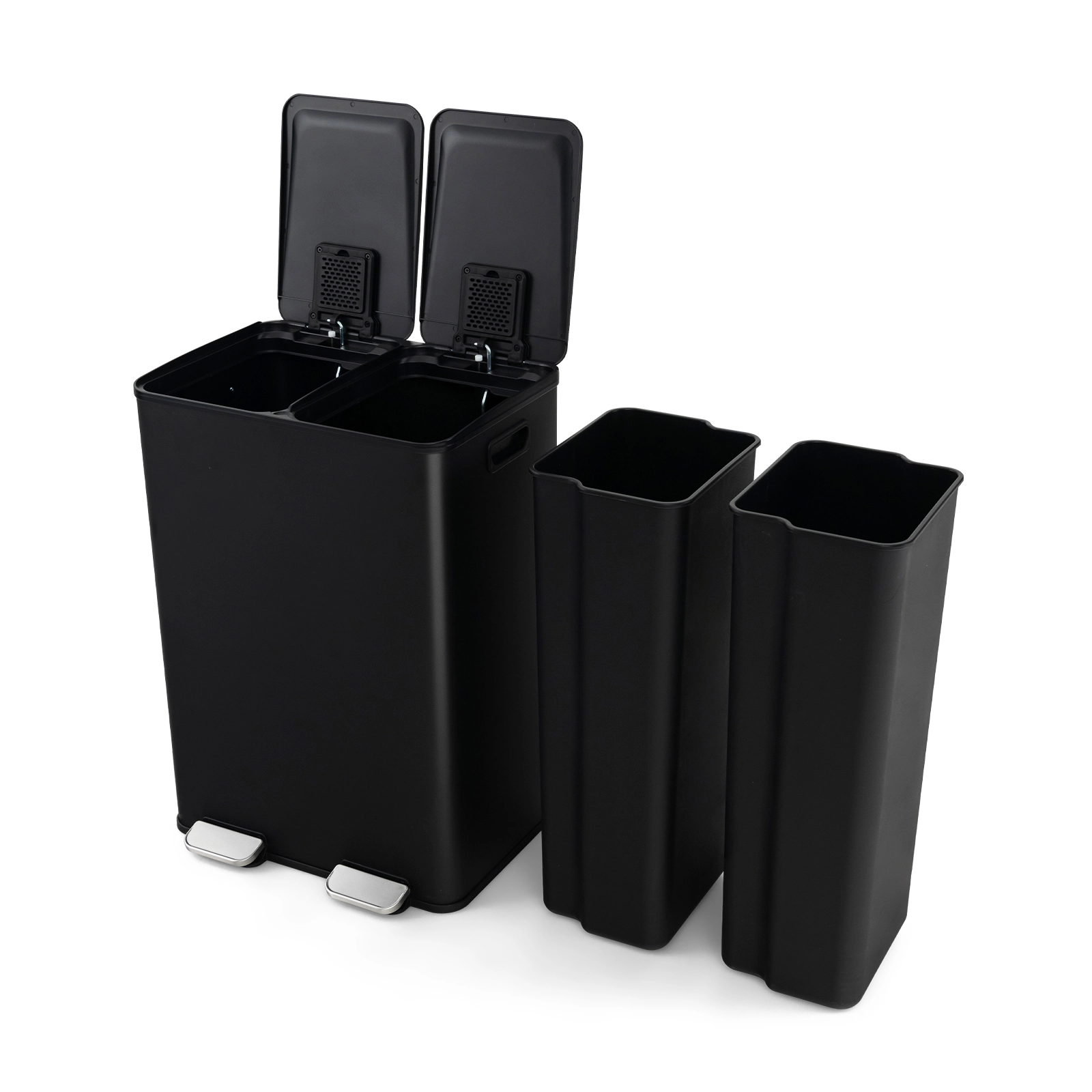 Hivvago Galvanized Steel Dual Compartment Trash Can