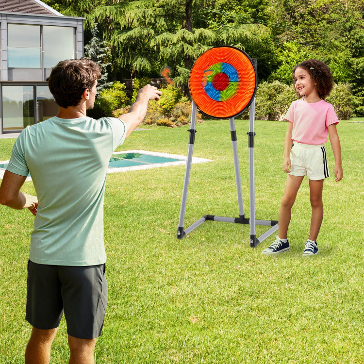 Hivvago 4 in 1 Throwing Target Set Kids Throwing Game with Bristle Target and 3 Throwing axes