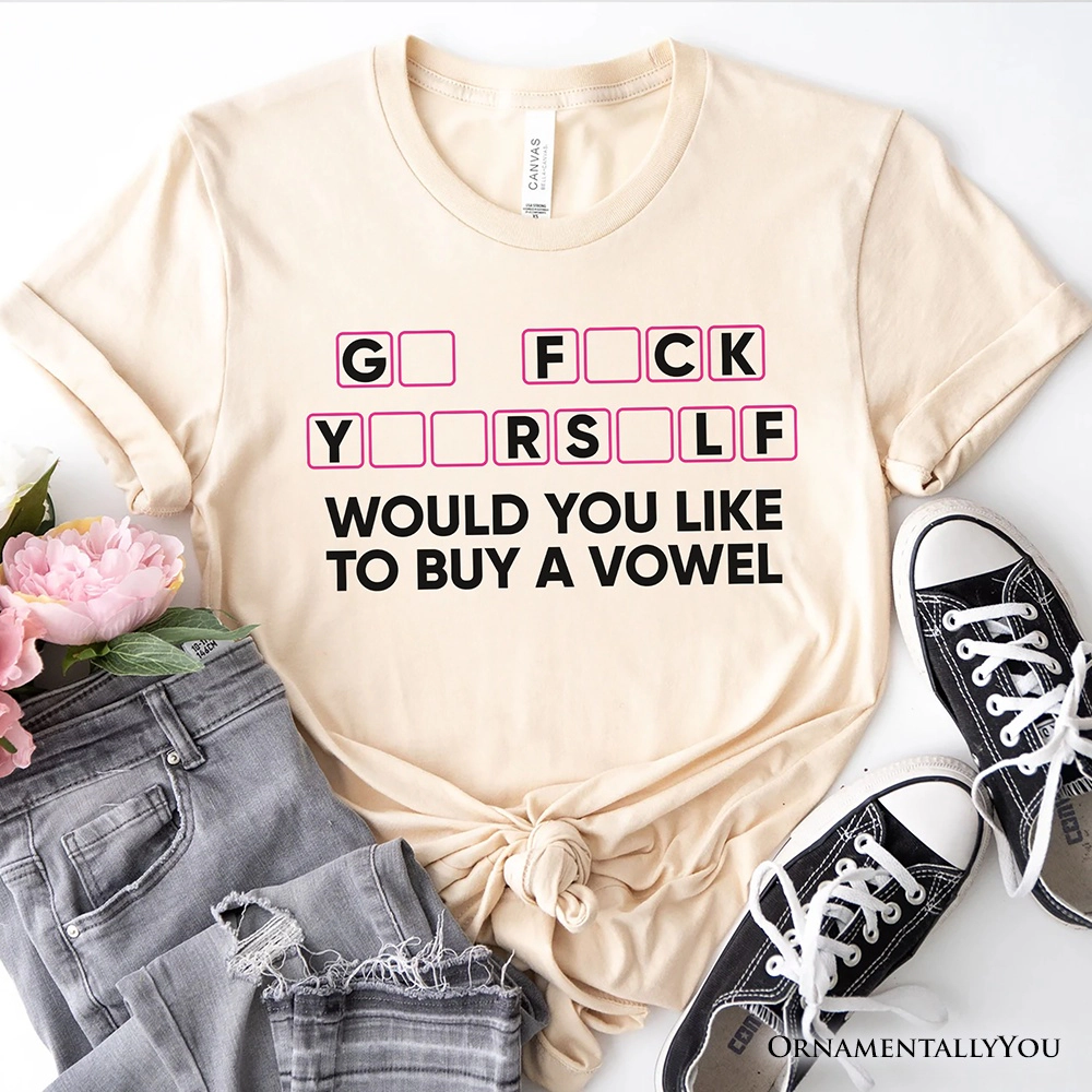 OrnamentallyYou Womens Would You Like To Buy A Vowel Puzzle T-Shirt